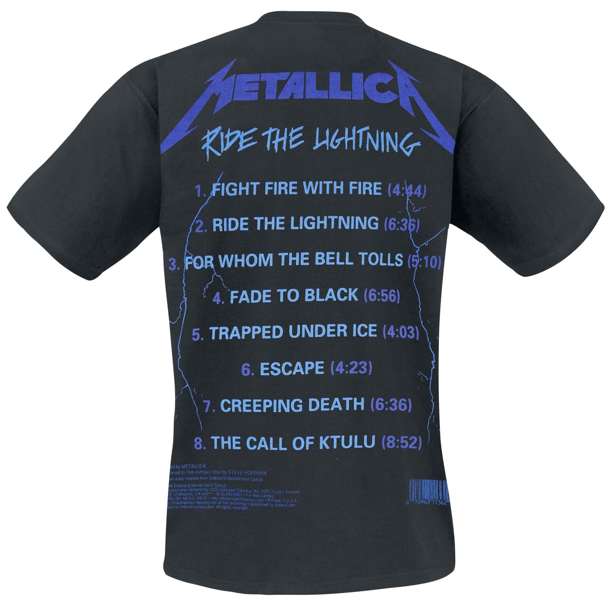 Metallica Ride The Lightning Tour Men's Slim Fit T-Shirt - Black Band Tee with Back Print | Rock Music Concert & Casual Wear