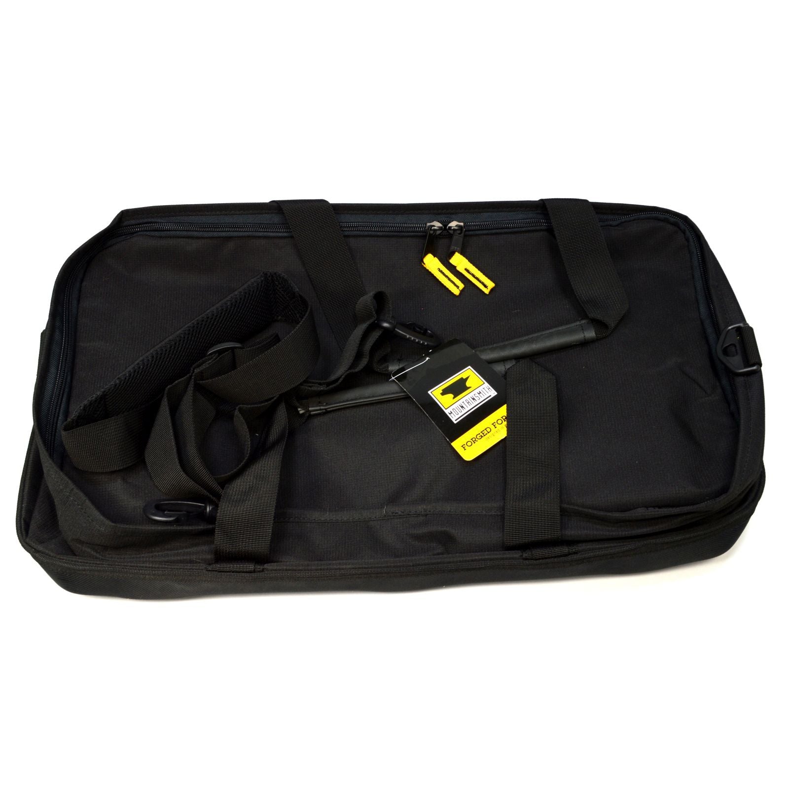 MOUNTAINSMITH Medium Black Zip Top Tote Bag with Adjustable Shoulder Strap - Durable Travel Tote for Hiking, Gym & Daily Commute