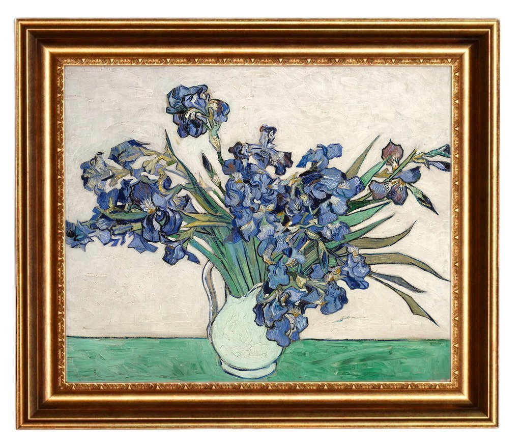ELITEART Vincent Van Gogh Irises Giclee Art Canvas Print - Framed Wall Decor 29''x35'' - Perfect for Living Room, Bedroom & Office Decor