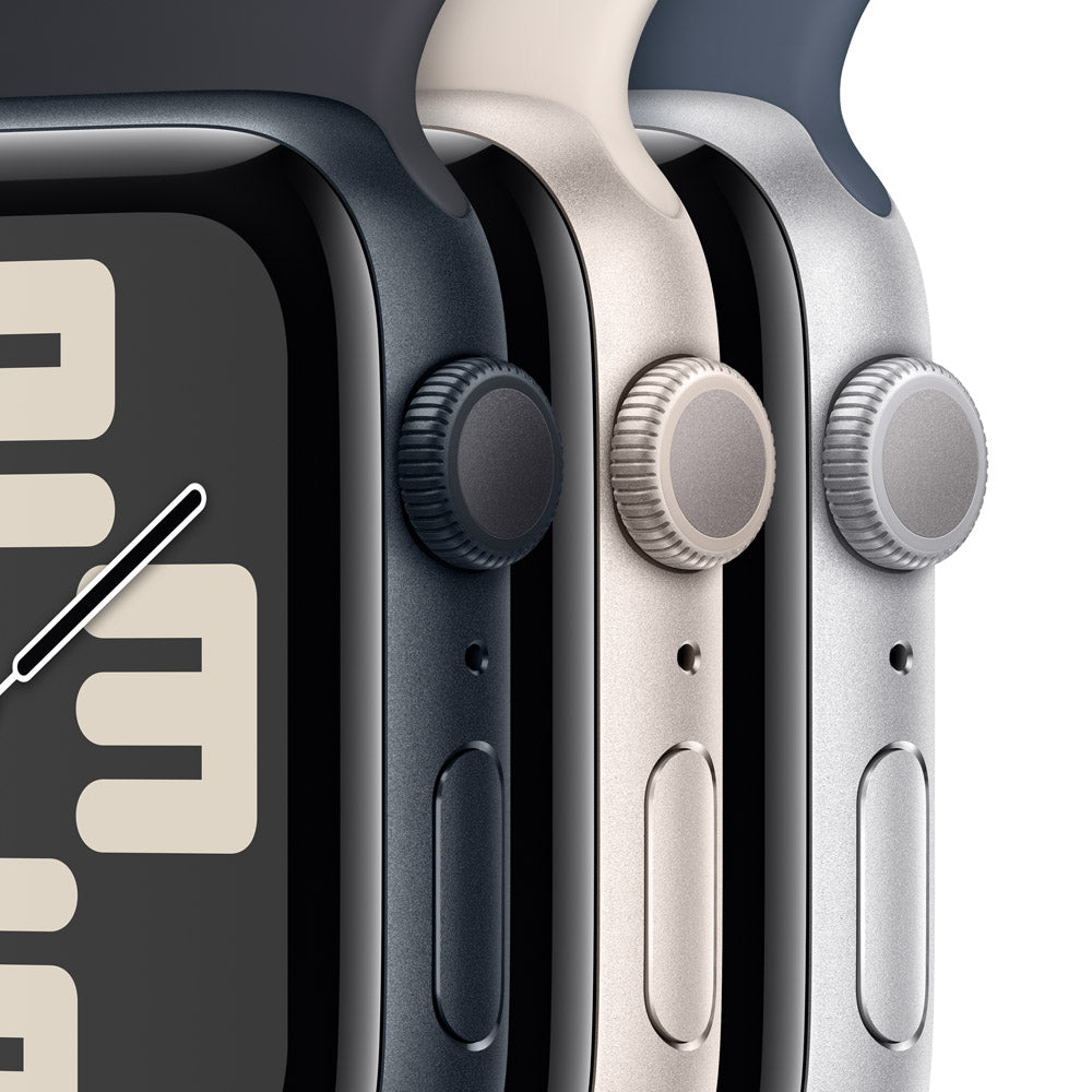 Apple Watch SE GPS 40mm Silver Aluminum Case with Storm Blue Sport Band S/M - Perfect for Fitness Tracking & Everyday Wear
