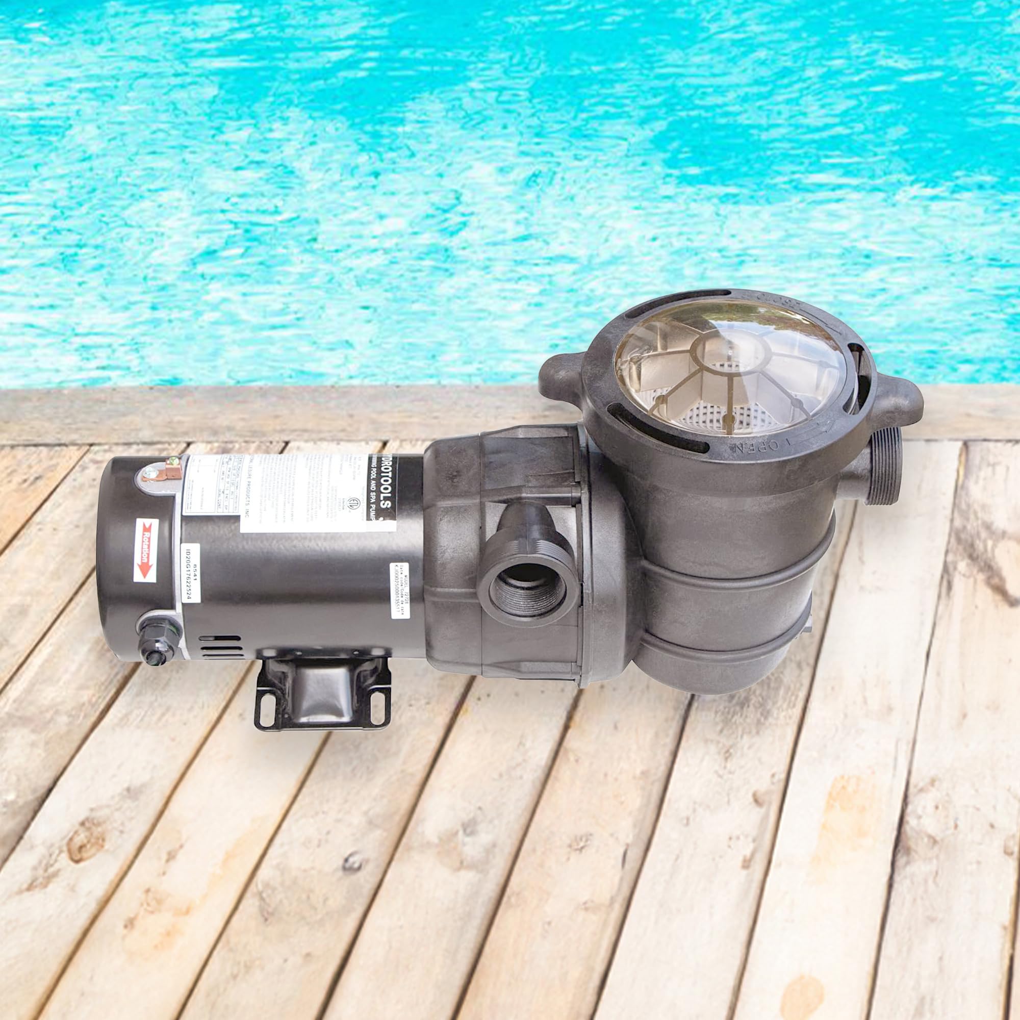 SWIMLINE HYDROTOOLS 1HP Above-Ground Pool Pump with Hydro-Flo Technology | 5280 GPH Flow Rate | Horizontal Motor | Perfect for Backyard Swimming Pools & Water Circulation
