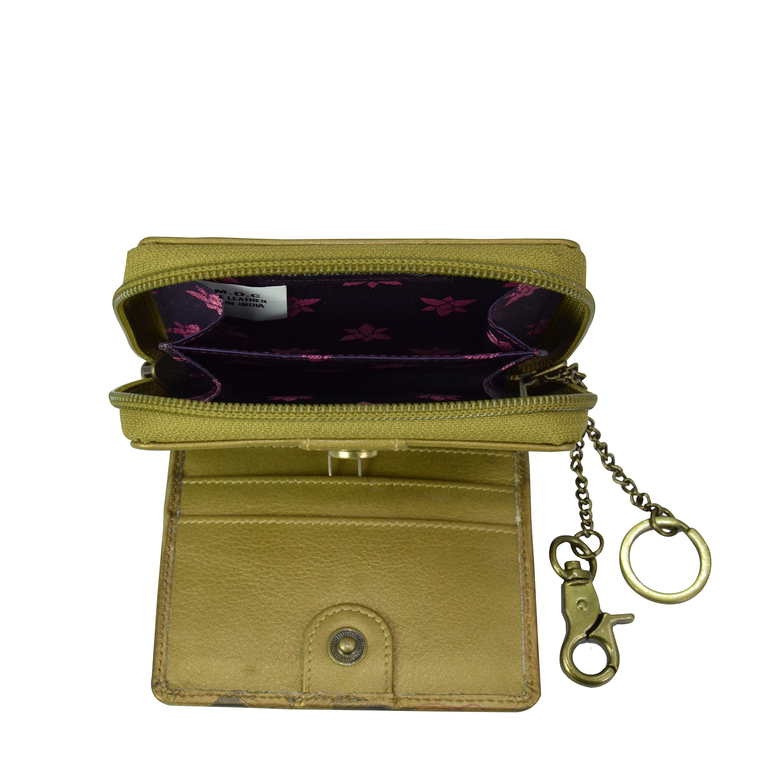 Anuschka Women's Original Hand-Painted Leather RFID Zip Organizer Wallet - Stylish & Secure for Travel, Shopping & Everyday Use