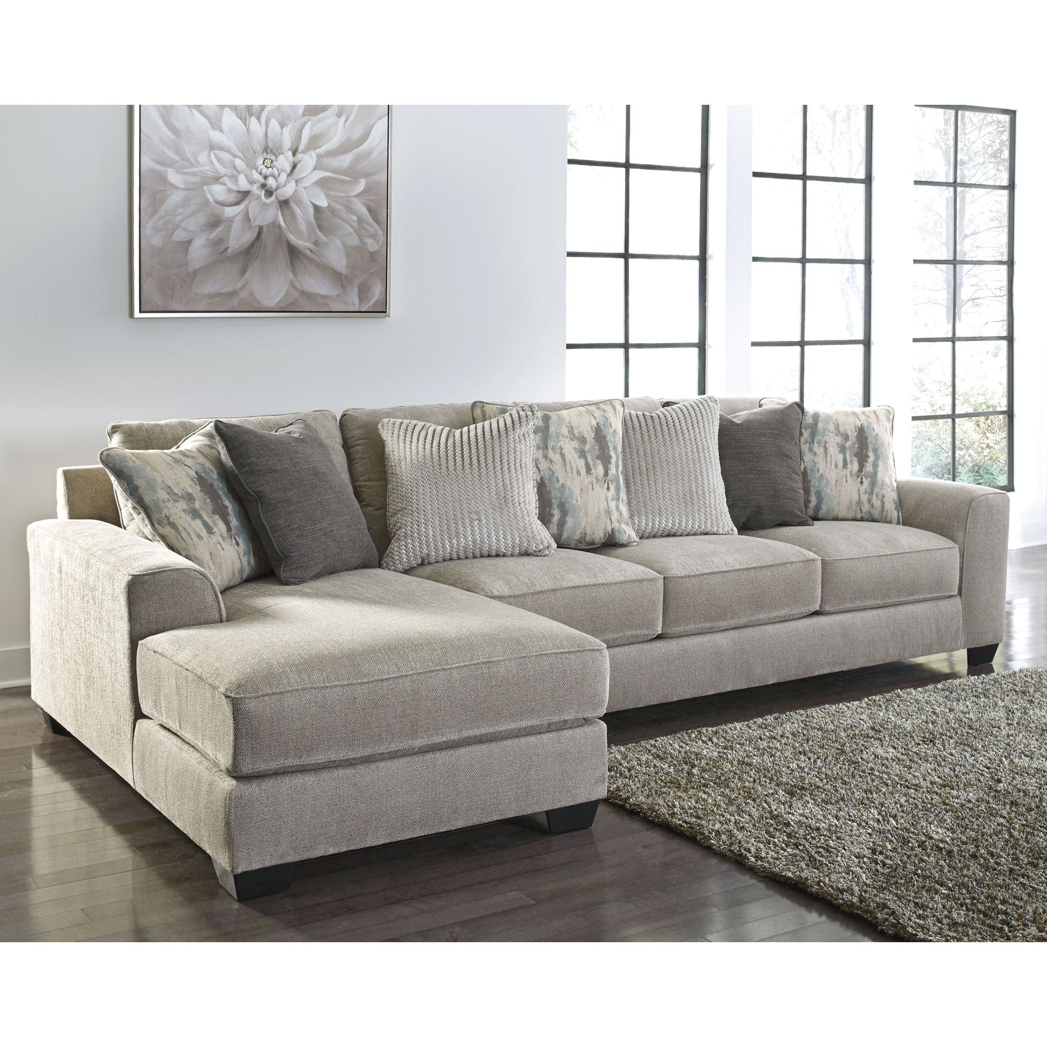 Ardsley 2-Piece Sectional Sofa with Chaise Lounge - Modern L-Shaped Living Room Furniture for Small Spaces & Apartments