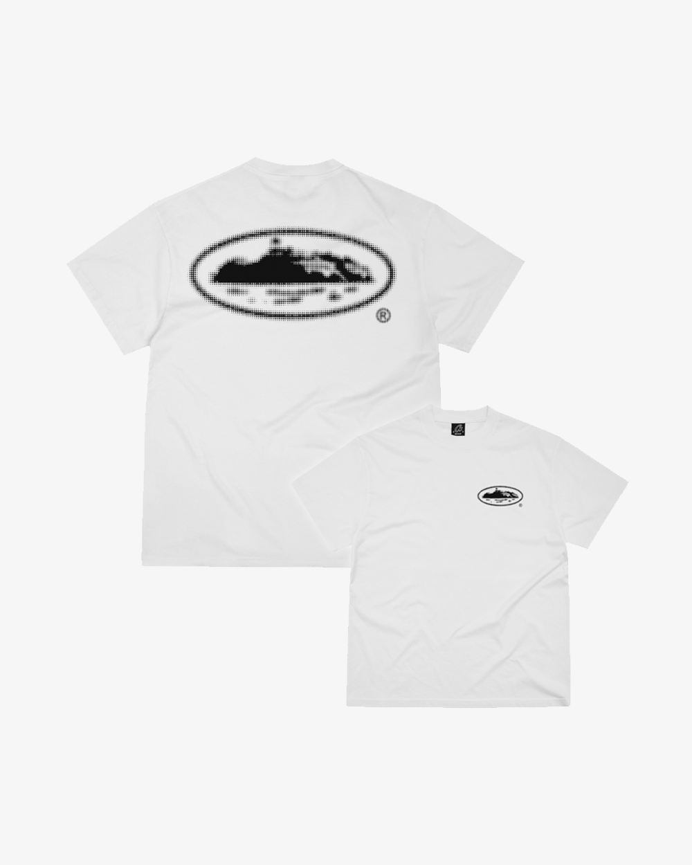 Corteiz Half Tone Island T-Shirt - White | Stylish Streetwear for Men & Women | Perfect for Casual Outfits, Summer Wear & Urban Fashion