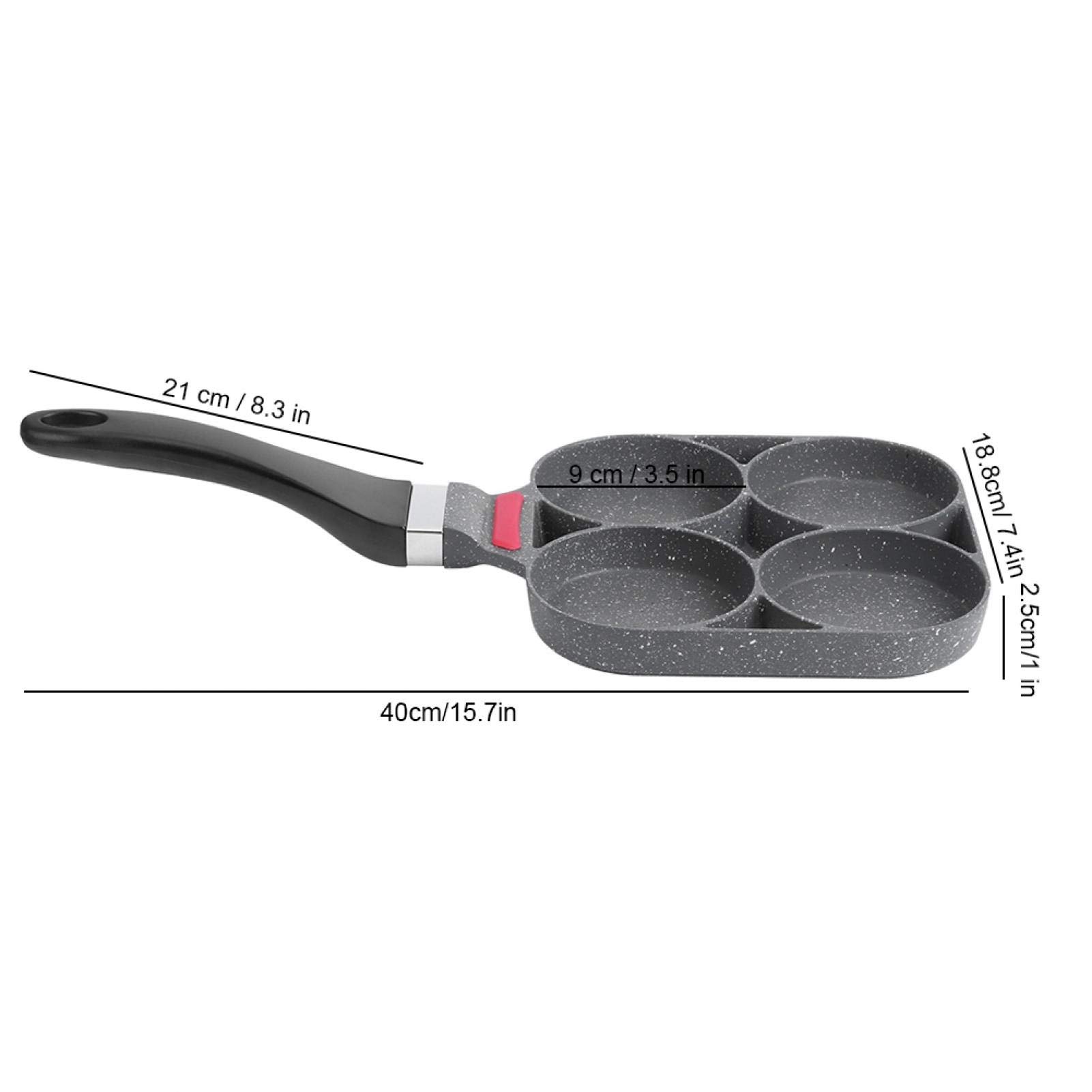 Non-Stick Aluminum Breakfast Skillet with Multiple Compartments - Perfect for Eggs, Pancakes, Burgers & More | Durable Handle for Easy Cooking | Ideal for Kitchen, Camping & Outdoor Use