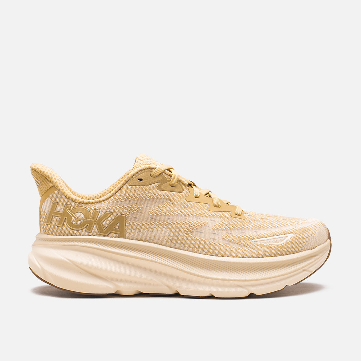 HOKA Clifton 9 Running Shoes for Men & Women - Wheat/Shifting Sand - Lightweight Cushioned Road Shoes for Marathon, Jogging & Daily Workouts
