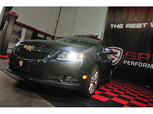High-Performance LED Halo Headlights for Chevy Cruze 2011-2014 - Black/Clear Lens - Durable & Bright Lighting for Night Driving & Off-Road Adventures