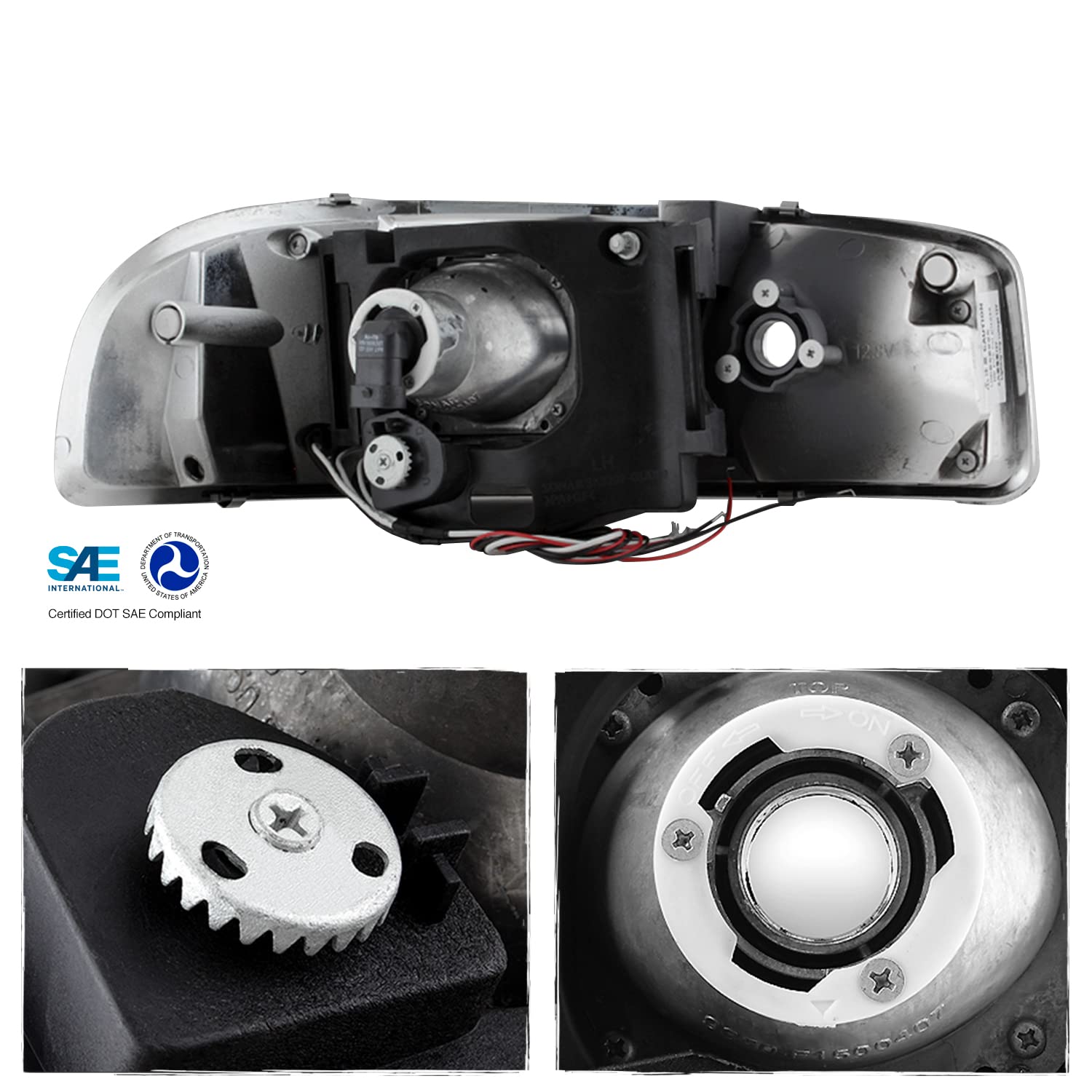 AKKON Black Halo Projector LED Headlights & Bumper Signal Lamps for GMC Sierra 1500 Yukon Denali - Upgrade Your Truck's Style & Night Visibility (Perfect for Off-Roading & Night Driving)