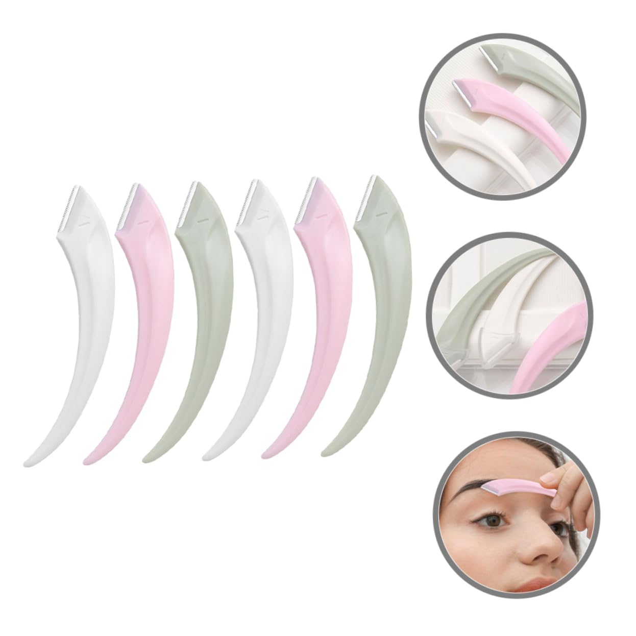 NOLITOY 6-Piece Professional Facial Hair Removal Kit for Women - Stainless Steel Eyebrow Razors, Single Blade Razor, Wax Spatula, Electric Shaver & Scissors - Portable Grooming Tools for Eyebrows, Upper Lip & Face (Perfect for Travel, Salon & Home Use)