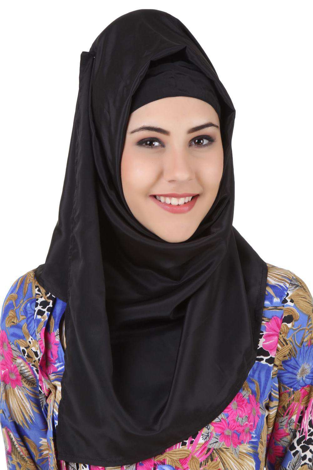 Arya Black Nida Hijab - Modest Muslim Scarf for Women - Perfect for Prayer, Work & Everyday Wear