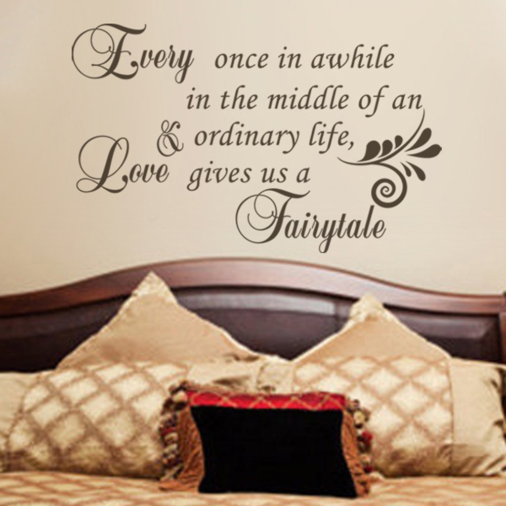 Custom Large Vinyl Wall Decal Art Sticker - Love Gives Us A Fairytale Quote for Home & Nursery Decor - Perfect for Bedroom, Living Room, and Office Wall Art