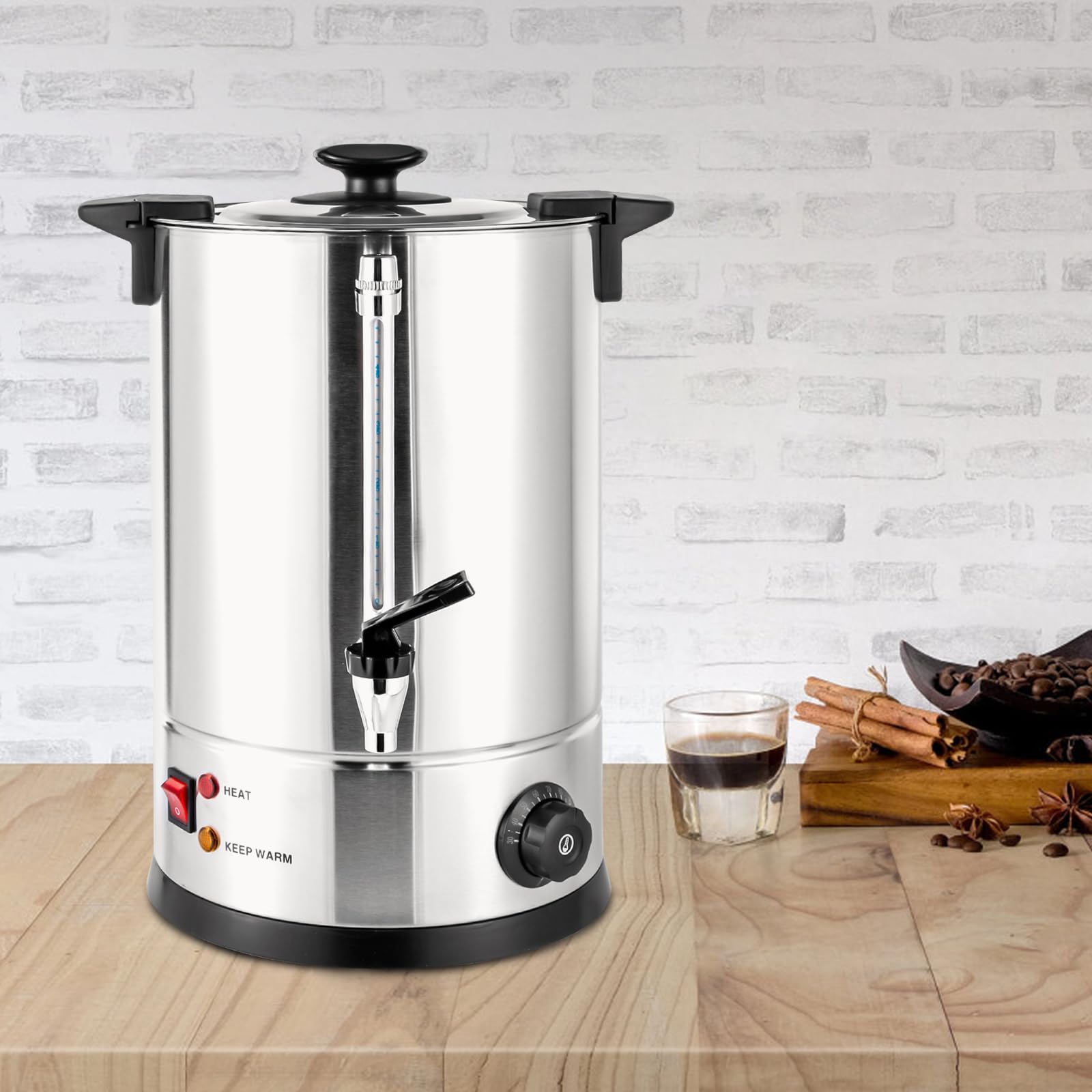 1000W Electric Percolator Coffee Pot & Tea Urn - 8L/270Oz (12L Available) Stainless Steel Commercial Coffee Maker with Adjustable Temperature - Perfect for Home, Office, Wedding, Catering & Large Gatherings - Automatic Brewing for Fresh Coffee & Tea Anytime