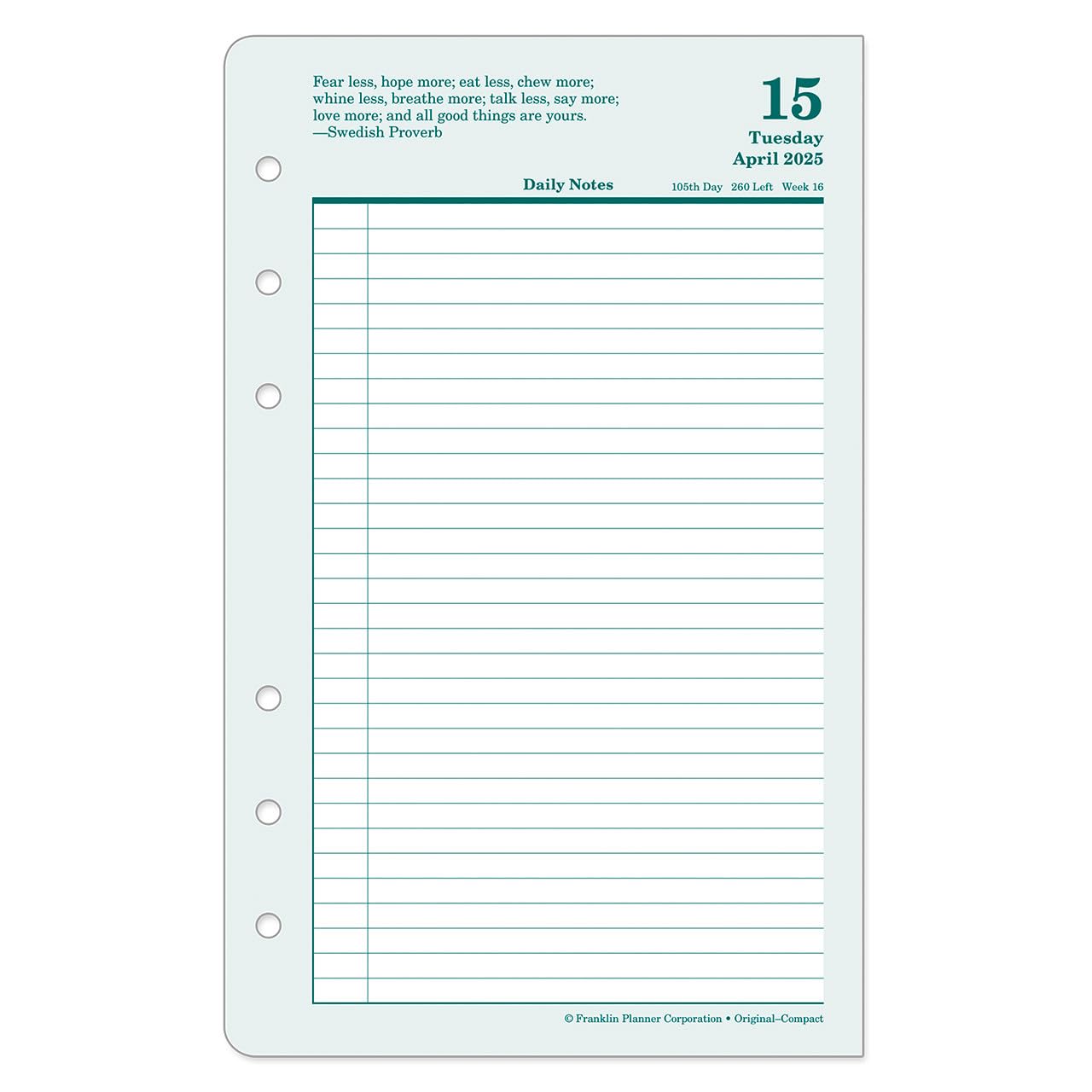 FranklinCovey 2-Page Daily Planner 2025-2026 - Compact Ring-Bound Organizer for Productivity & Time Management | Perfect for Professionals, Students & Goal Tracking (April 2025 - March 2026)
