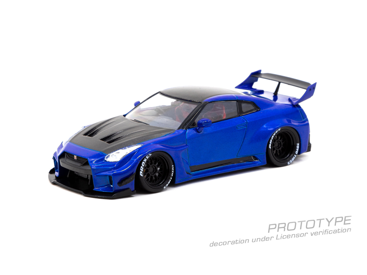 Tarmac Works 1:43 Scale Nissan LB Silhouette WORKS GT 35GT-RR Diecast Model Car in Candy Blue - Collectible Toy for Display, Racing Enthusiasts & Gift for Car Lovers