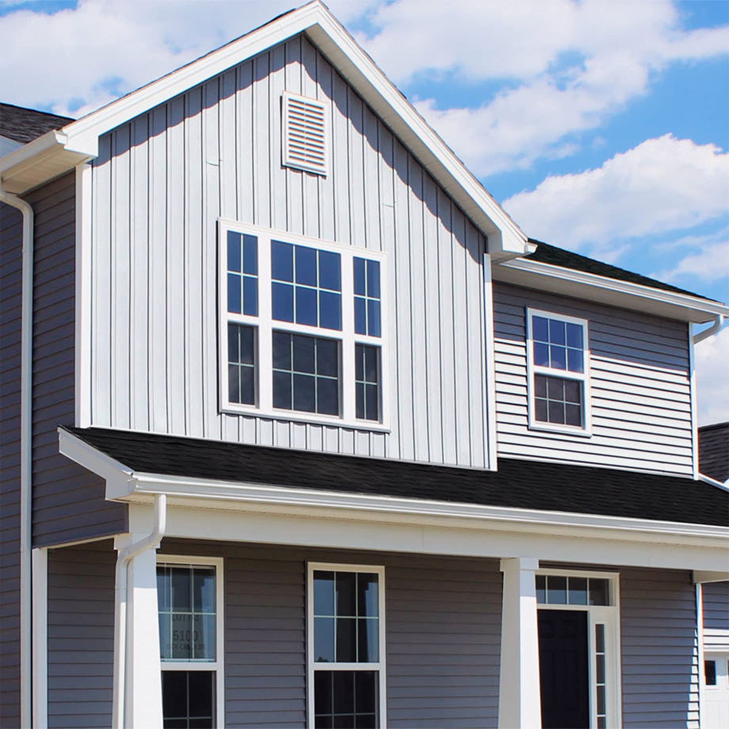 Polaris 7 Inch White Birch Vertical Vinyl Siding - Board and Batten Exterior Wall Cladding (1 Square Coverage) - Weatherproof & Low Maintenance Home Siding for Modern Farmhouse, Cottage & Coastal Style Homes