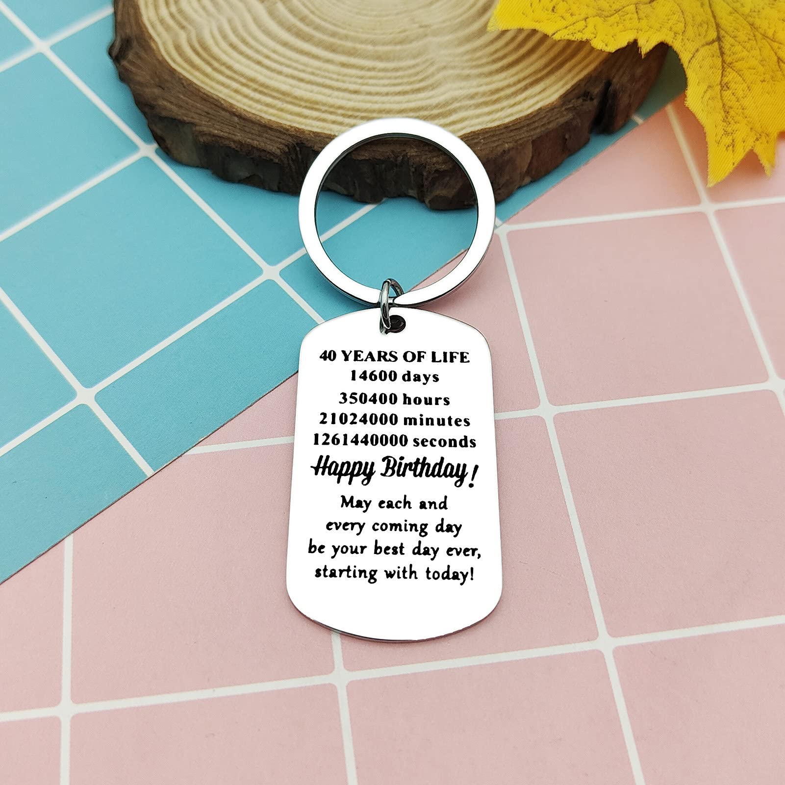40th Birthday Keychain for Women & Men - Personalized Keepsake Gift for Him, Her, Mom, Dad, Daughter, Son & Best Friend | Thoughtful Birthday Jewelry Present for 40 Year Olds | Perfect for Celebrations, Anniversaries & Special Occasions