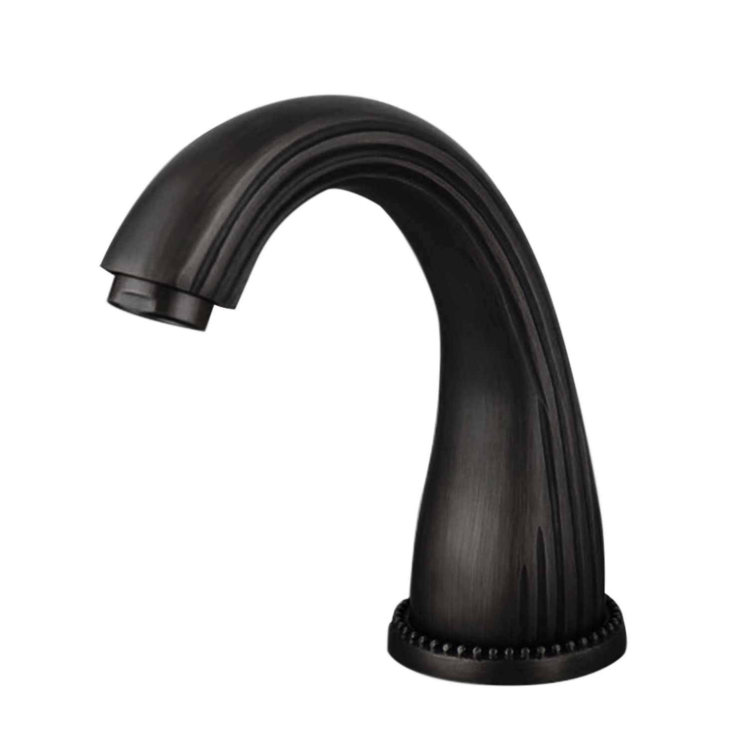 Oil Rubbed Bronze Automatic Sensor Touchless Bathroom Sink Faucet - Commercial Brass Hands-Free Faucet - Modern Deck Mounted Water Saving Bathroom Tap (Hot and Cold Mixer) - Ideal for Home, Office, Restaurant, and Public Restrooms