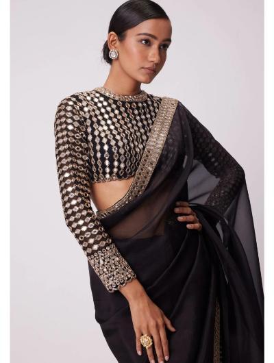 Elegant Black Rangoli Silk Embroidered Saree with Lace Border for Women | Traditional Indian Wedding & Party Wear | Perfect for Diwali, Festivals & Special Occasions