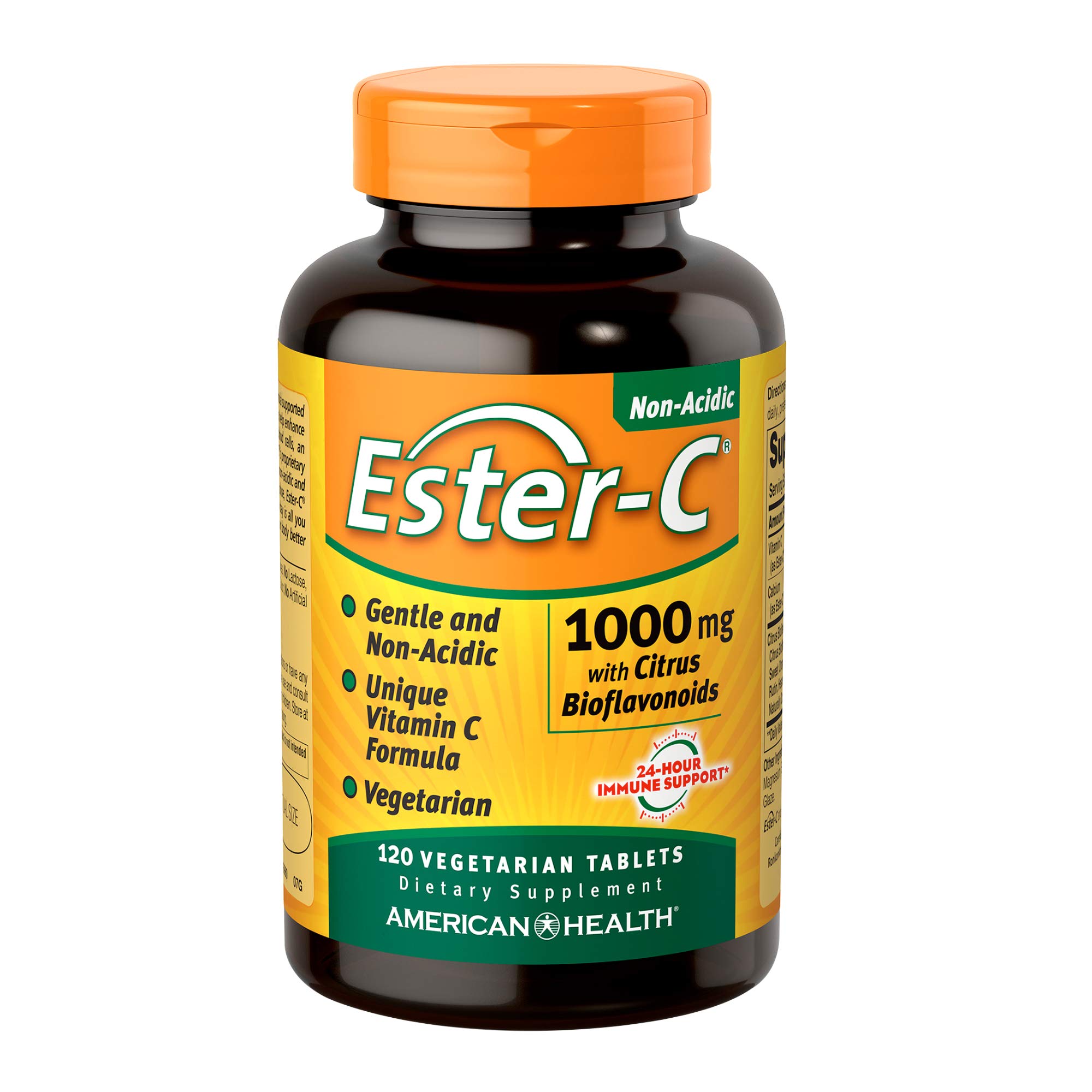American Health Ester-C with Citrus Bioflavonoids 1000mg Vitamin C Tablets - 120 Count - Immune Support & Antioxidant Boost - Great for Daily Wellness, Cold Season & Travel
