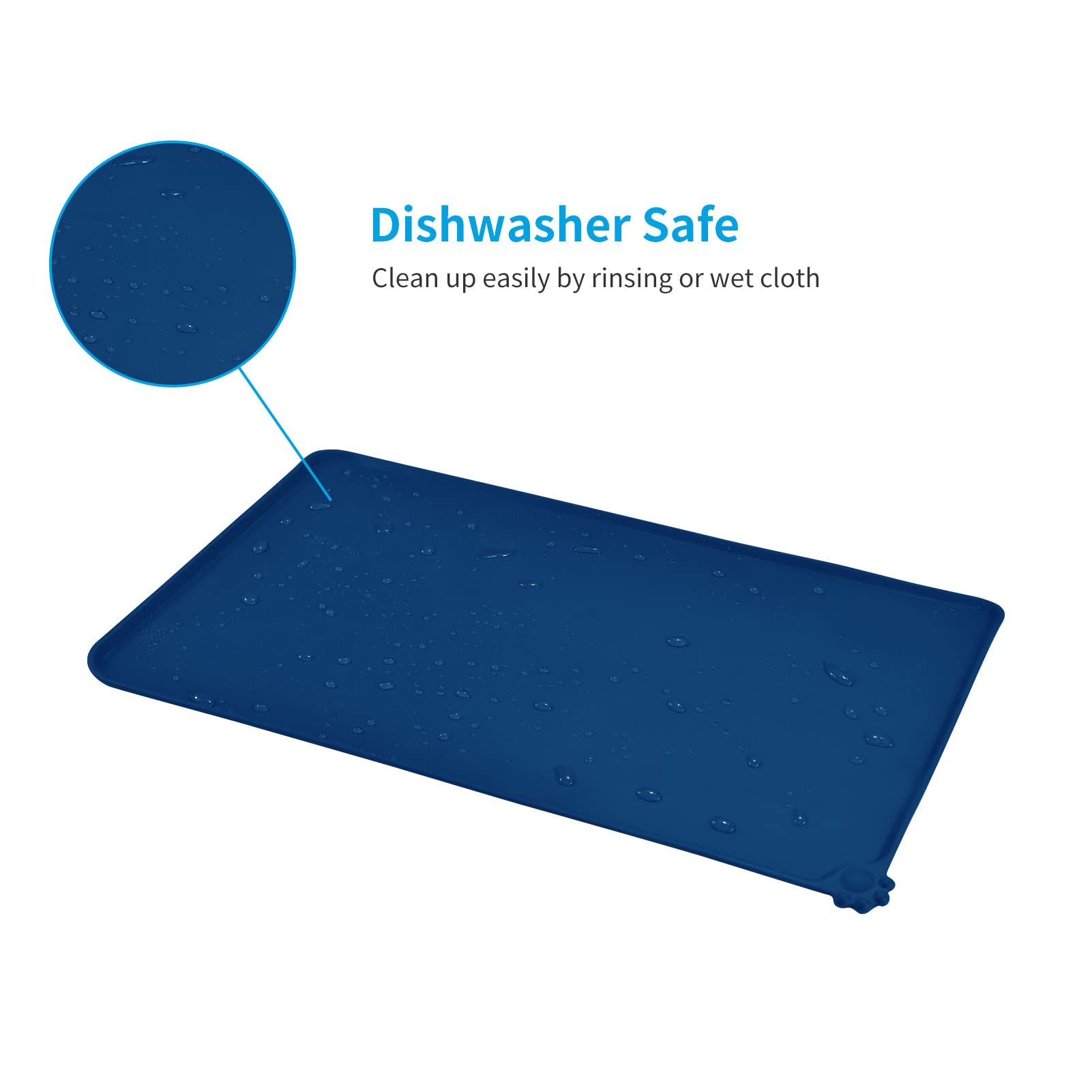 **AUDWUD Non-Slip Silicone Pet Feeding Mat - Waterproof Dog Bowl Pad for Food & Water - Perfect for Messy Eaters & Spill Prevention in Kitchen or Outdoor Use**