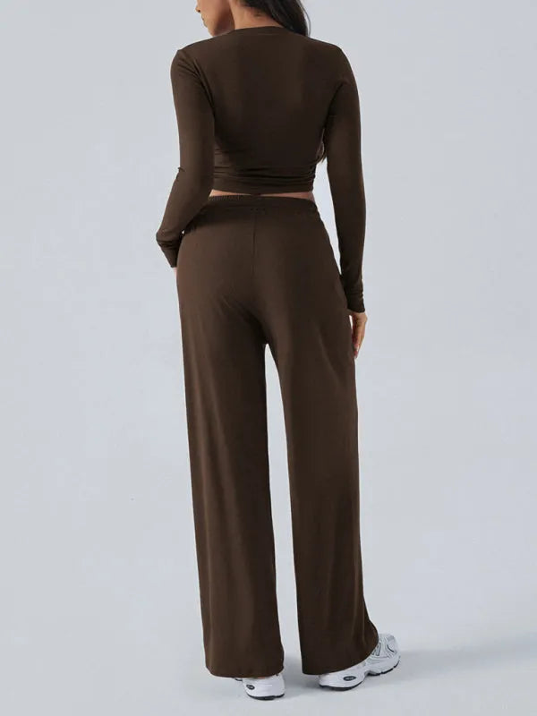 Comfortable Women's Casual Jersey Two Piece Set - Lounge Wear, Sleepwear & Home Outfit for Relaxing