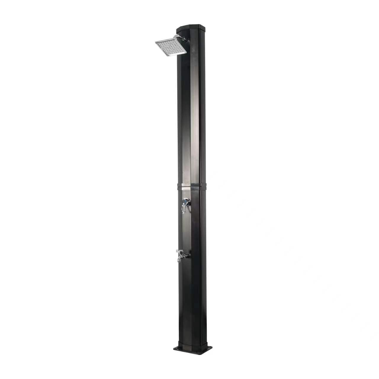 Solar Heated Outdoor Shower - 9.3 Gallon Portable Camping Shower with Adjustable Shower Head & Foot Tap - Perfect for Garden, Backyard, Poolside, Beach, RV & Camping (Black)
