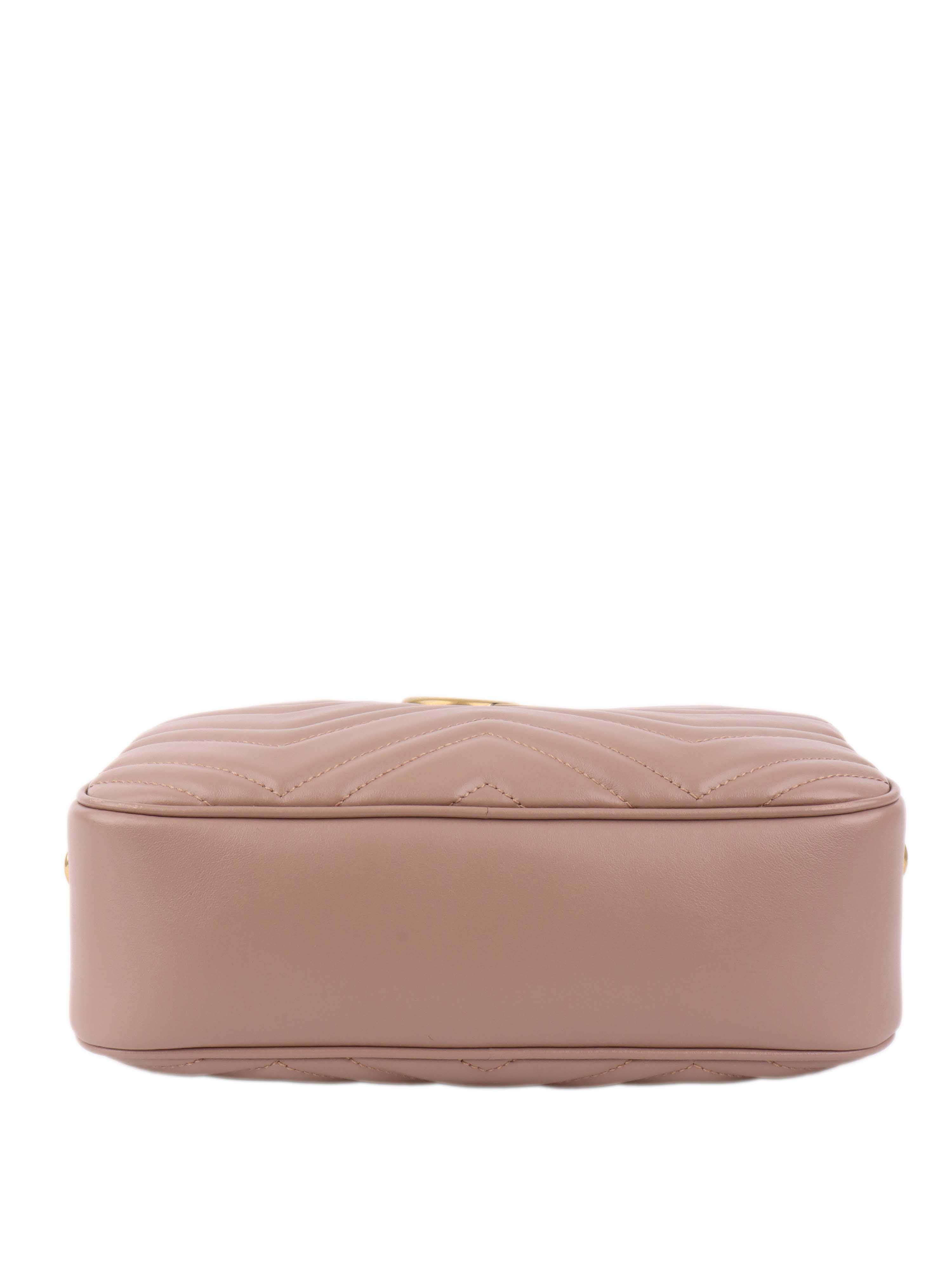 Gucci Small Beige Marmont Shoulder Bag for Women - Genuine Leather Crossbody Purse with Gold Chain, Perfect for Date Night & Evening Events