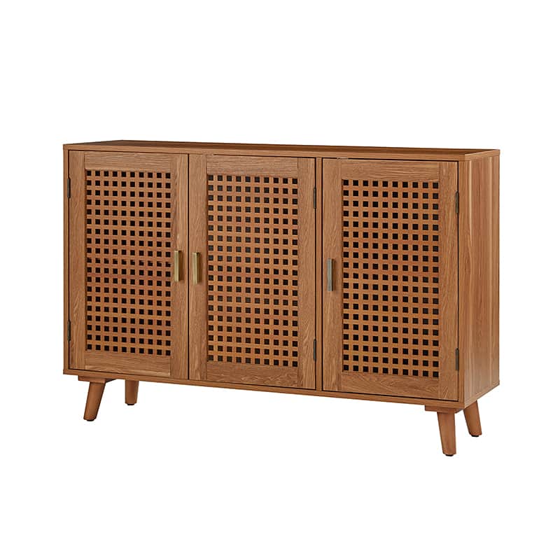 3-Door Accent Entryway Cabinet - Solid Wood Hallway Storage Organizer for Shoes, Coats & Home Decor | Perfect for Entryways, Halls & Living Rooms
