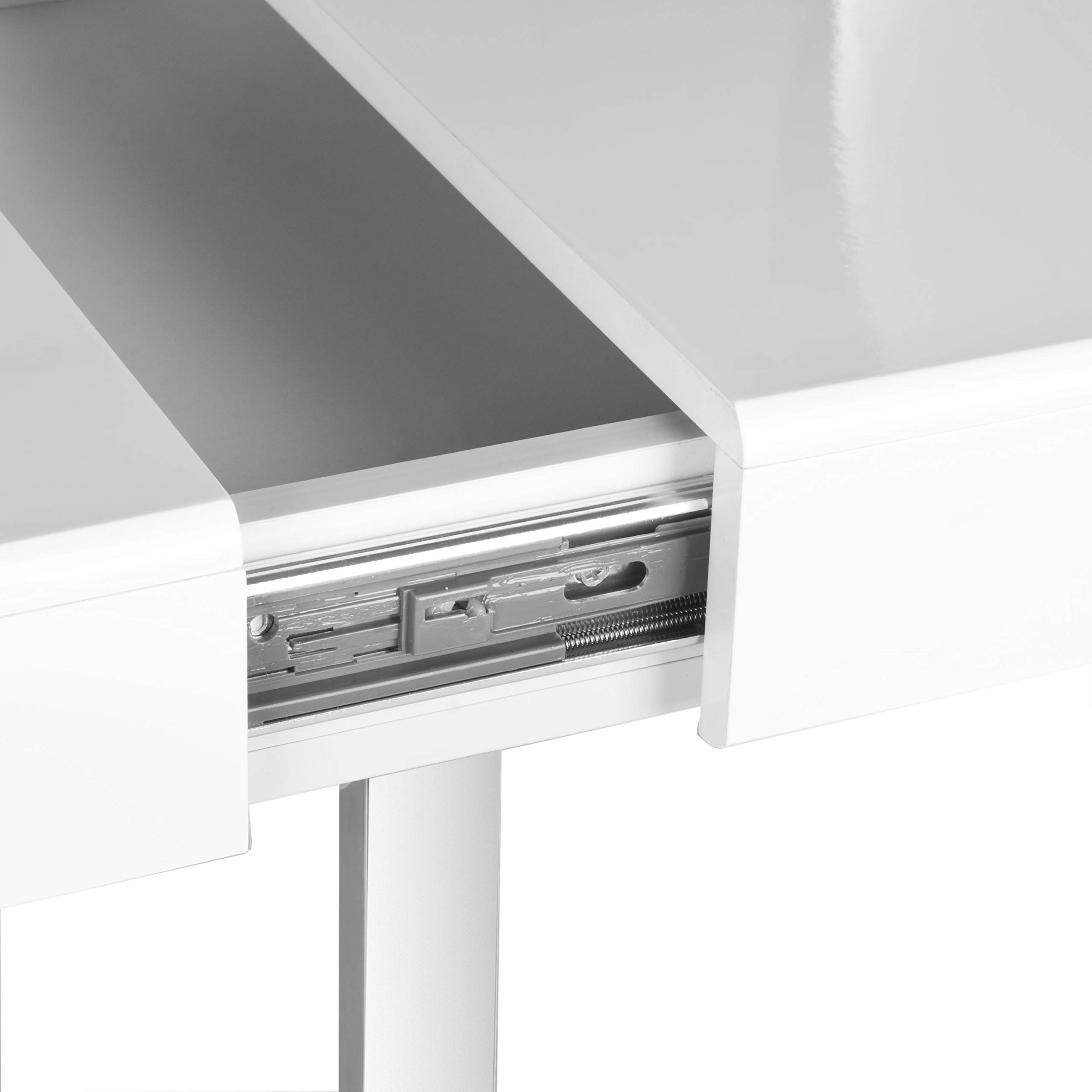 Safavieh Home Collection Berkley Desk - Modern White & Chrome Writing Desk for Home Office, Study, or Dorm Room | Stylish Workstation with Sleek Design
