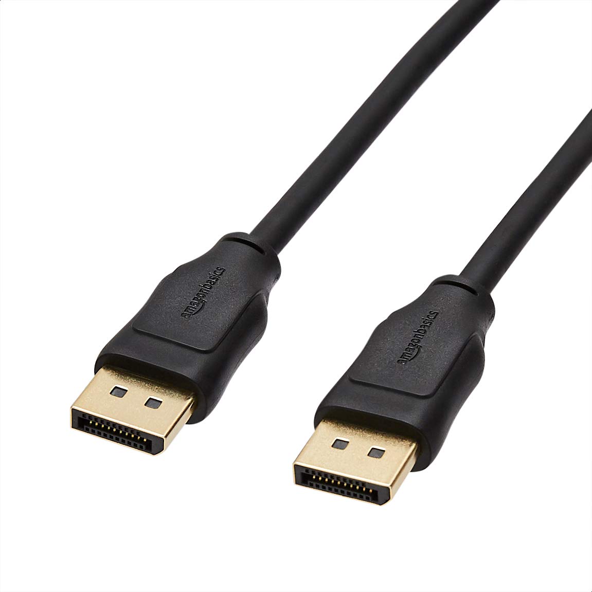 Amazon Basics DisplayPort to DisplayPort Cable 6 Feet (1.8m) - 4K Ultra HD, 144Hz, HDR, 52 Count - High Speed Braided Black Cable for Gaming PC, Monitor, Laptop, Workstation - Home & Office Use