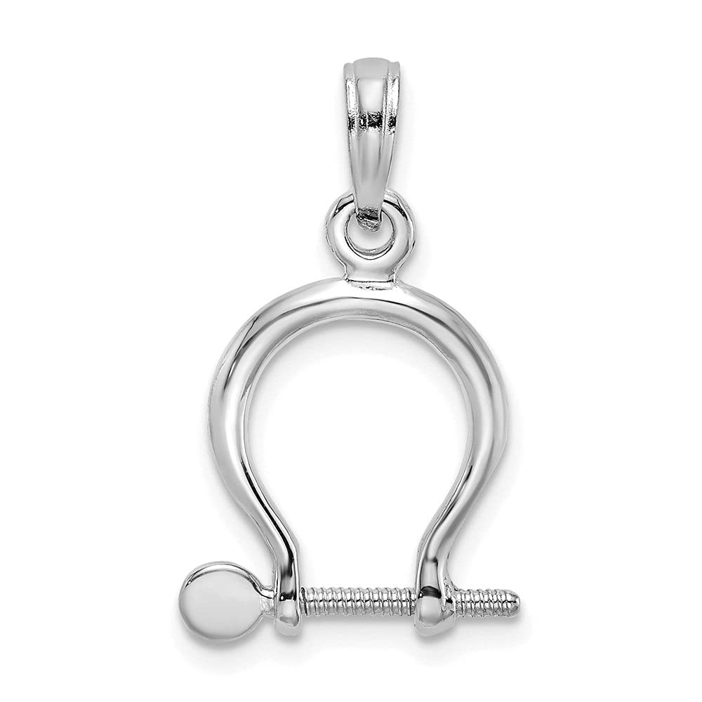 14K Gold 3D Small Shackle Link Screw Charm Pendant Necklace for Women - Elegant Fine Jewelry Gift for Birthday, Anniversary & Everyday Wear