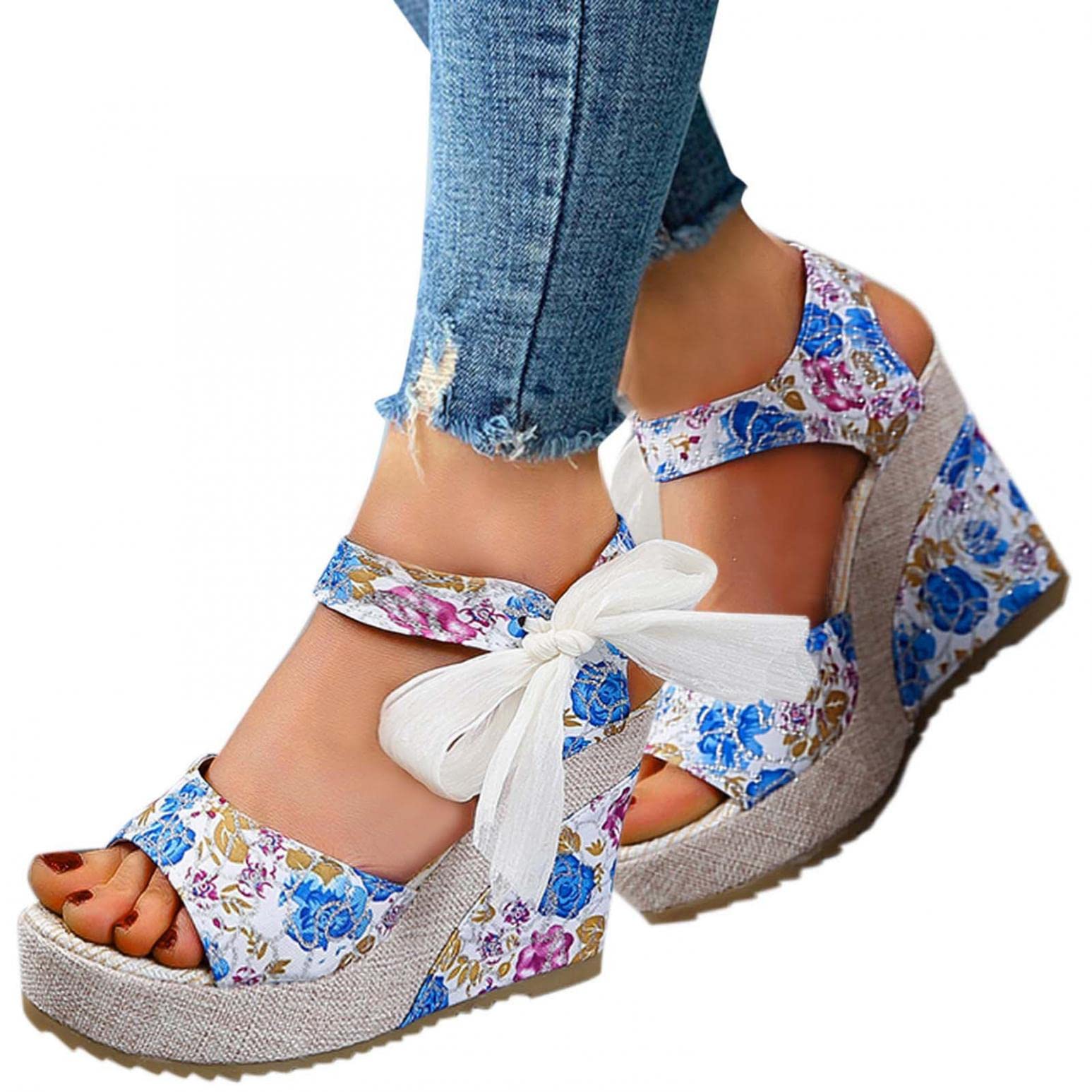 UMIYI Women's Casual Summer Wedge Sandals - Hollow Out Ankle Strap Covered Toe Shoes for Women & Girls | Perfect for Beach, Vacation, and Everyday Wear