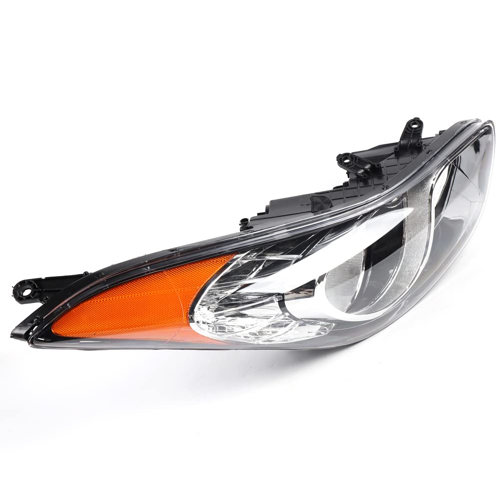 2011-2013 Hyundai Elantra Right Passenger Side Headlight Assembly - OEM Replacement Halogen Headlamp with Black Housing (Part# HY2502161) | Perfect for Night Driving & Foggy Conditions