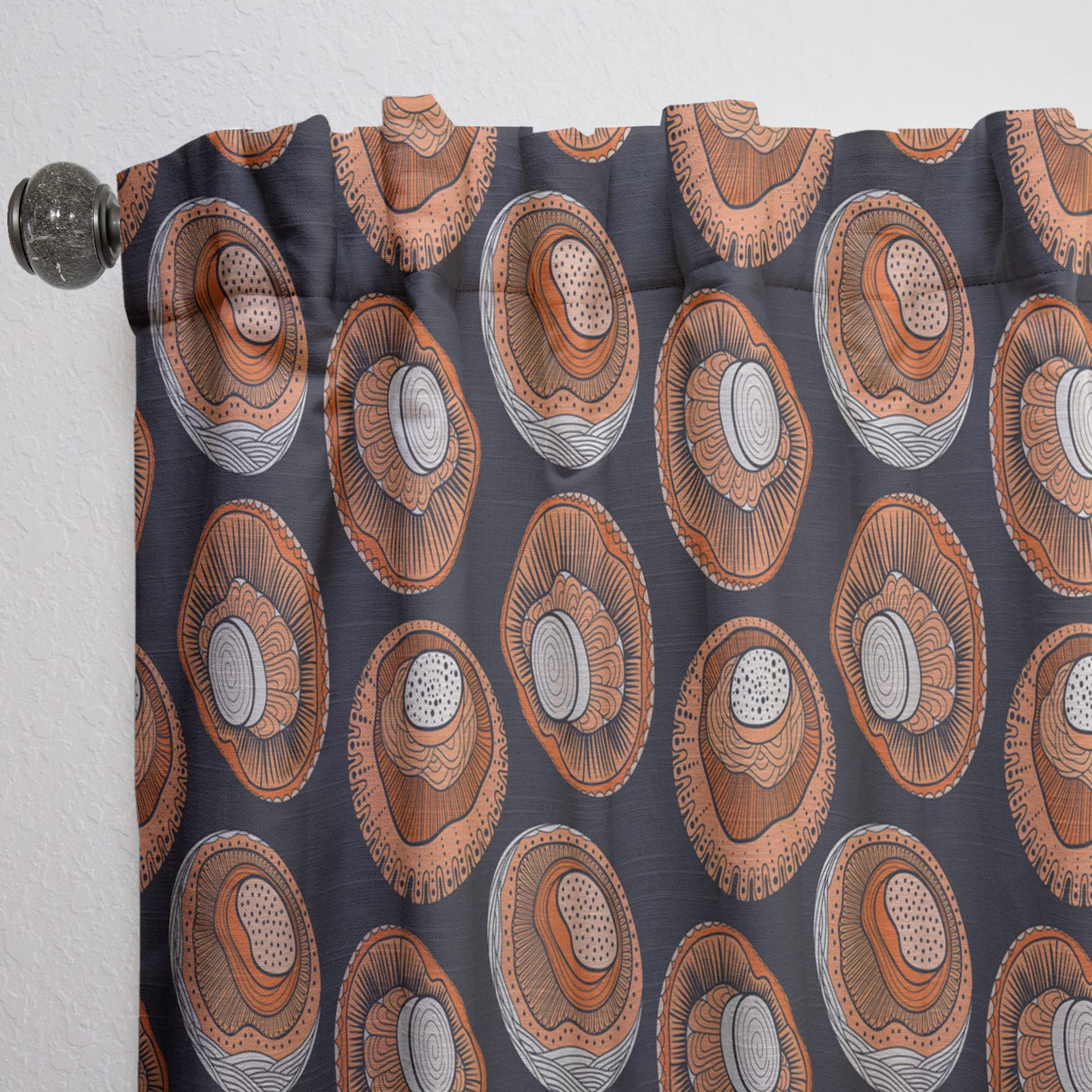 Mushroom Pattern Blackout Curtains for Bedroom & Living Room - Thermal Insulated Single Panel 52x120 Inches - Perfect for Home Decor, Privacy & Light Control