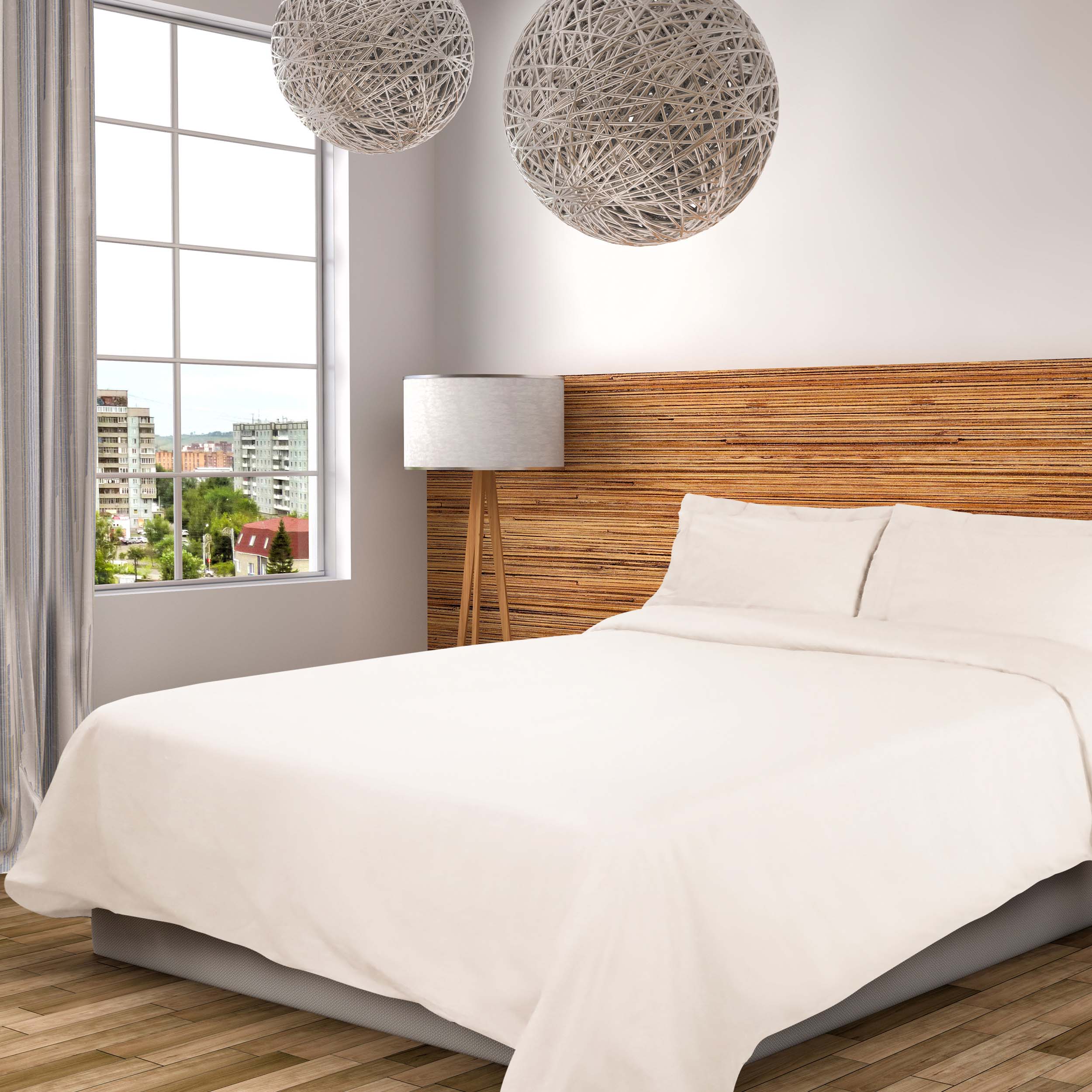 300 Thread Count Cotton Percale Solid Duvet Cover Set - Queen Size, Breathable & Soft Bedding Set for All Seasons - Perfect for Master Bedroom, Guest Room & Hotel Use
