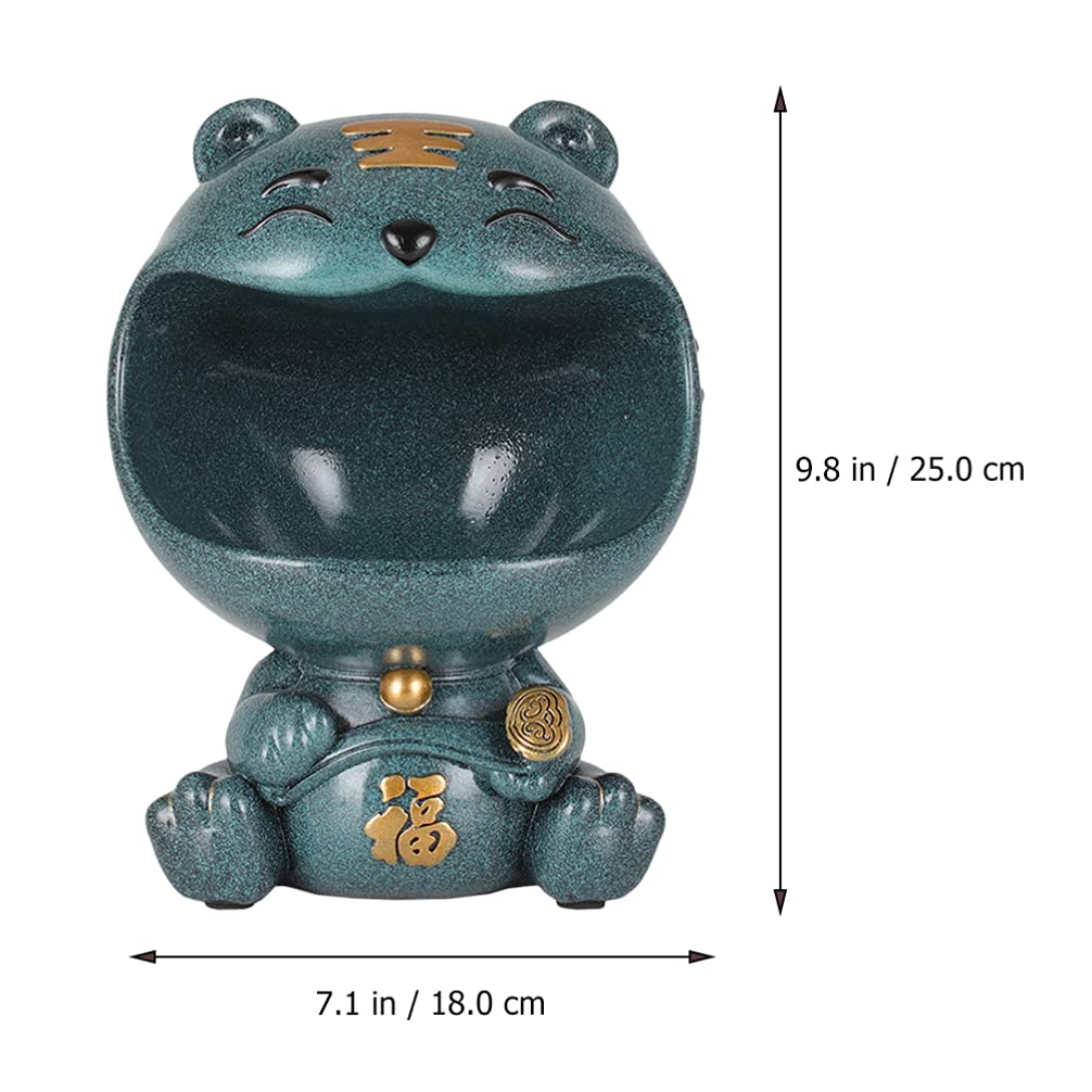 Year of The Tiger Resin Storage Bowl - Cute Animal Succulent Planter, Pen Holder, Key Organizer & Jewelry Tray for Office & Home Decor | Multi-Purpose Desk Organizer for Plants, Stationery & Accessories