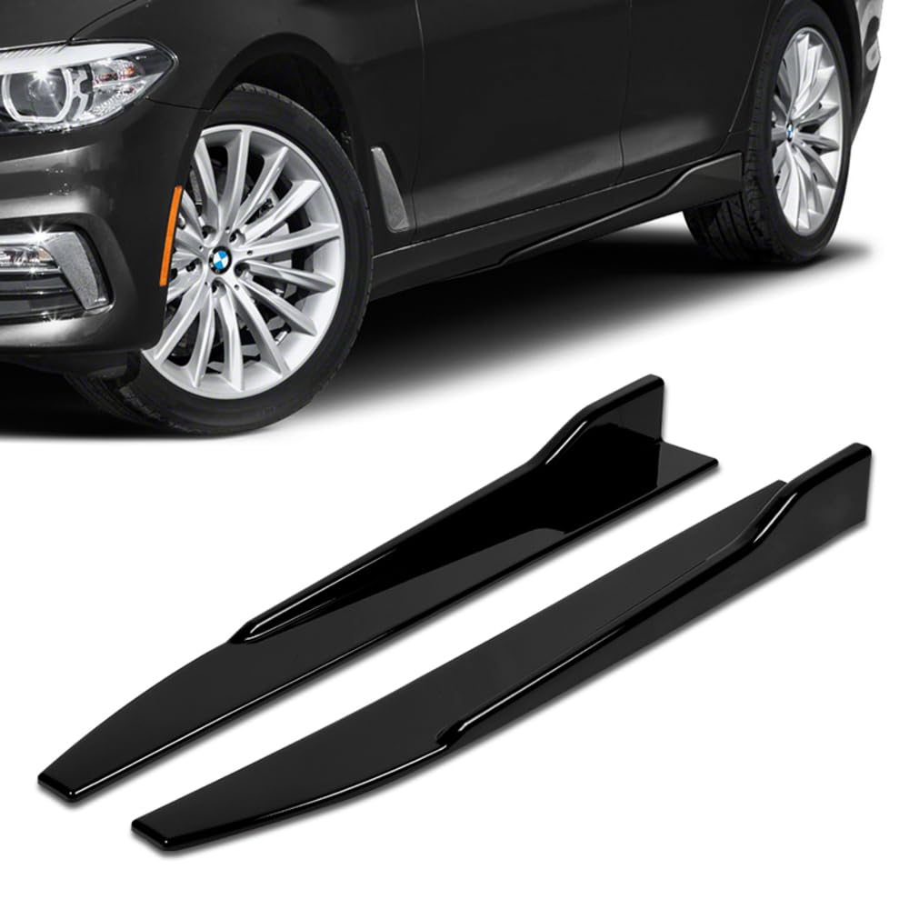 5PCS Front Bumper Lip + Side Skirt Rocker Winglet Canard Diffuser Wing Kit for 2024-2025 Tesla Model 3 Sedan - Painted Black Front Lip Air Chin Spoiler Body Splitter - Enhance Aerodynamics & Sporty Styling for Street Racing & Car Shows