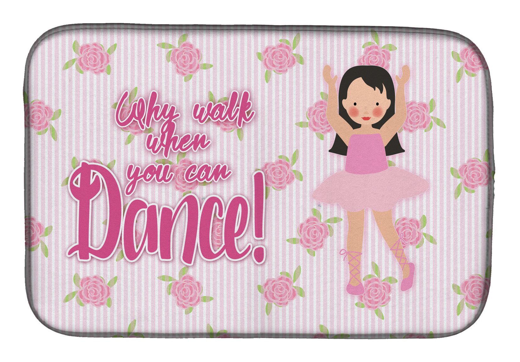 Ballet Hair Dish Drying Mat - Absorbent Kitchen Counter Pad, 14x21