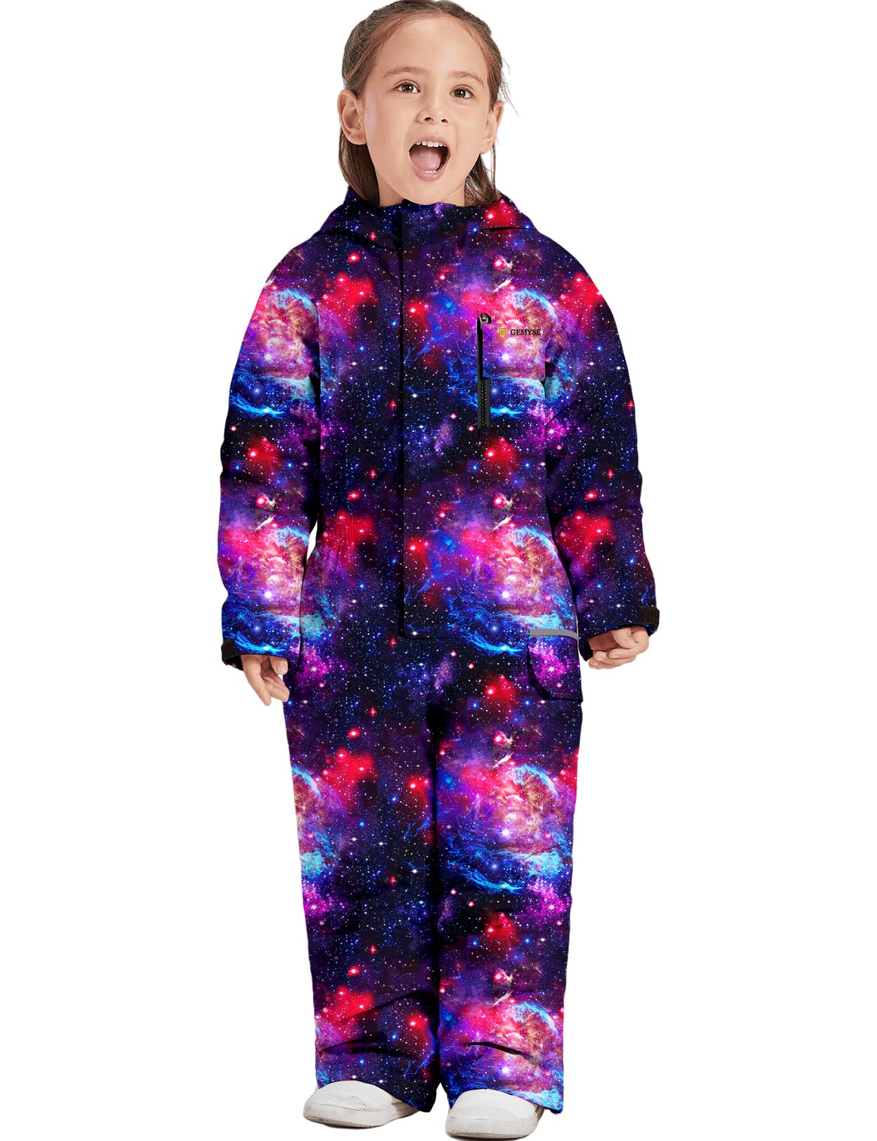 GEMYSE Kids One-Piece Ski Suit - Waterproof Snowsuit for Boys & Girls - Winter Snowboarding & Outdoor Play - Perfect for Skiing, Sledding & Snow Adventures