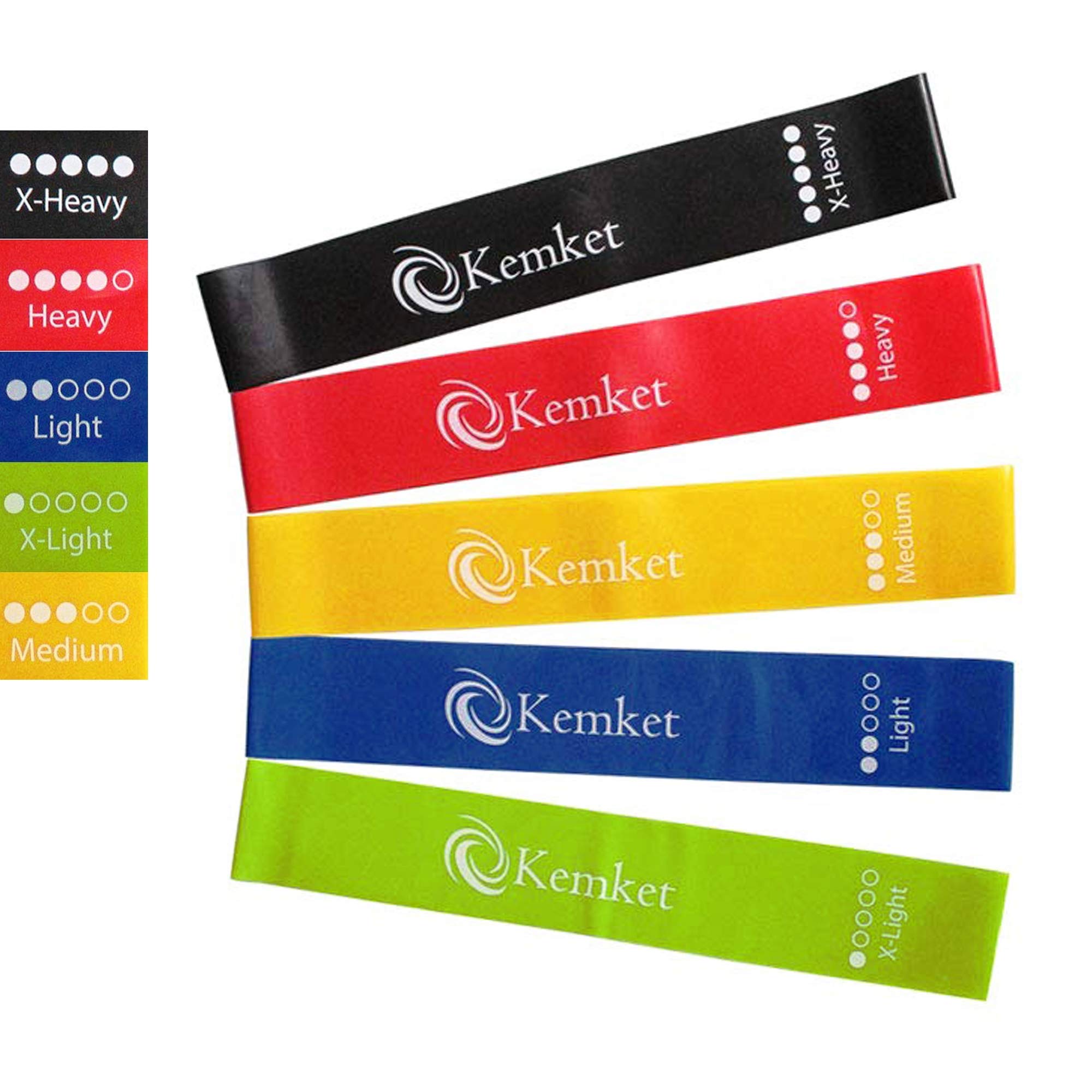 Premium 5-Piece Resistance Bands Set - Skin-Friendly Exercise Loop Bands with 5 Resistance Levels (10-50 lbs) - Includes Free Carrying Case - Perfect for Home Workouts, Gym Training, Yoga & Pilates - Great for Strength Building, Physical Therapy & Fitness Enthusiasts (Multicolor)
