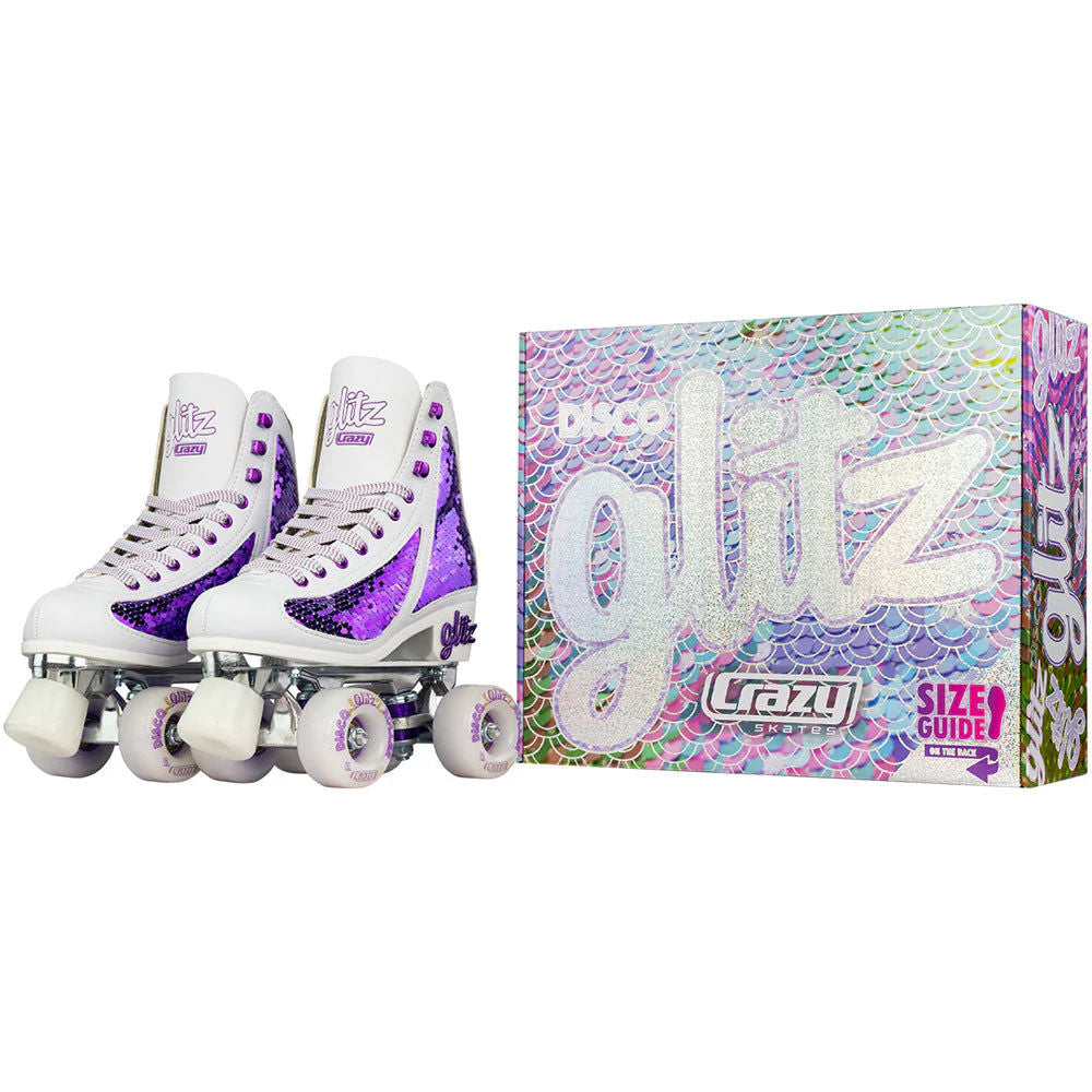 Crazy Disco Glitz 21 Roller Skates - Light Up Wheels for Women & Girls - Retro Disco Party Skating - Perfect for Roller Rinks, Birthday Parties & 80s Theme Events