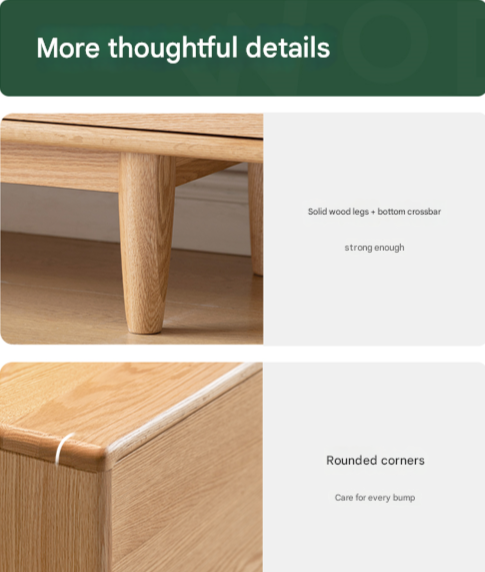 Solid Oak Wood Scandinavian TV Stand with Storage - Modern Living Room Entertainment Center for TV, Gaming & Media Storage