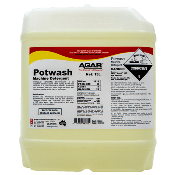 Eco-Friendly Agar Potwash Machine Dishwashing Detergent - Powerful Stain Removal for Pots, Pans & Dishes - Ideal for Commercial Kitchens & Home Use
