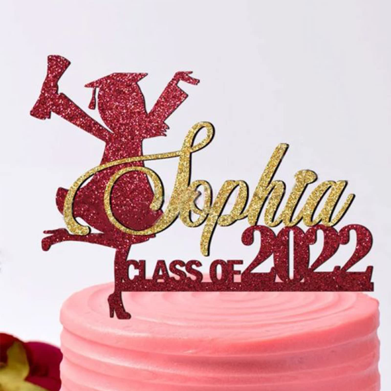 Custom Graduation Cake Topper 2025 - Personalized Class of 2025 Cake Decorations - Congratulations Cake Topper for High School & College Graduation Parties (Style 1) - Perfect for Graduation Cakes, Cupcakes & Dessert Tables