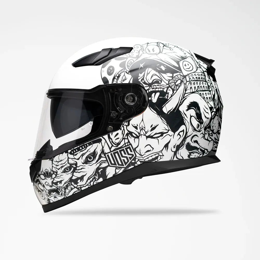 Voss 988 Moto 1 Populace Motorcycle Helmet - Lightweight DOT Approved Full Face Helmet for Men & Women - Perfect for Street Biking, Cruiser Riding & Commuting