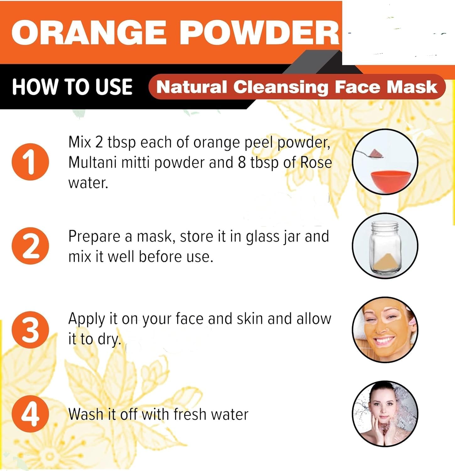 Organic Orange Peel Powder for Oily Skin & Glowing Complexion | 100% Pure Vitamin C Rich Santra Chilka Powder | Natural Skin Brightener & Oil Control | DIY Face Masks, Scrubs & Beauty Recipes (100g, Pack of 1)