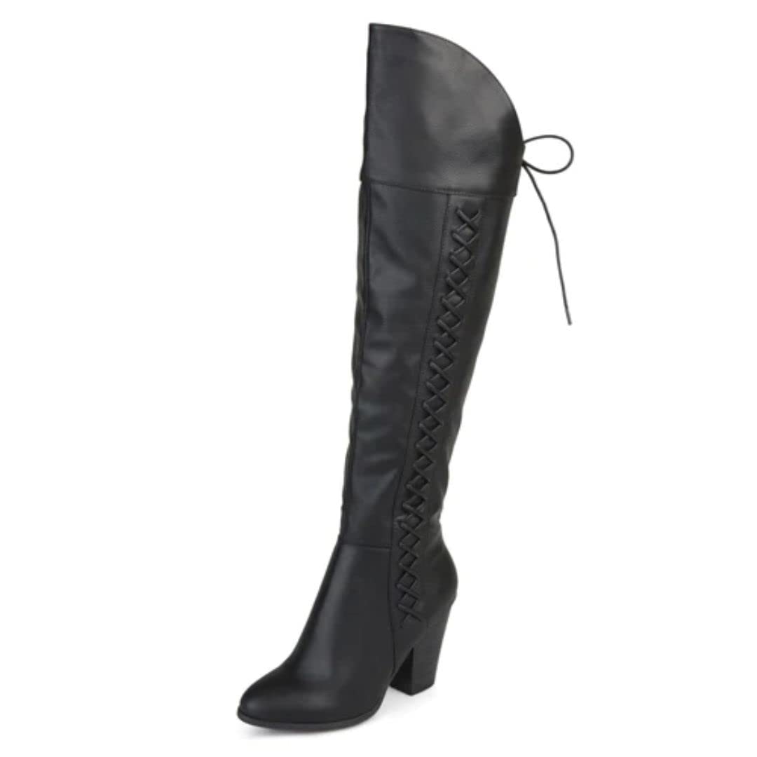Spritz Faux Leather Wide Calf Boots for Women – Stylish & Comfortable Wide Width Boots for Fall & Winter | Perfect for Office, Casual Wear & Outdoor Activities