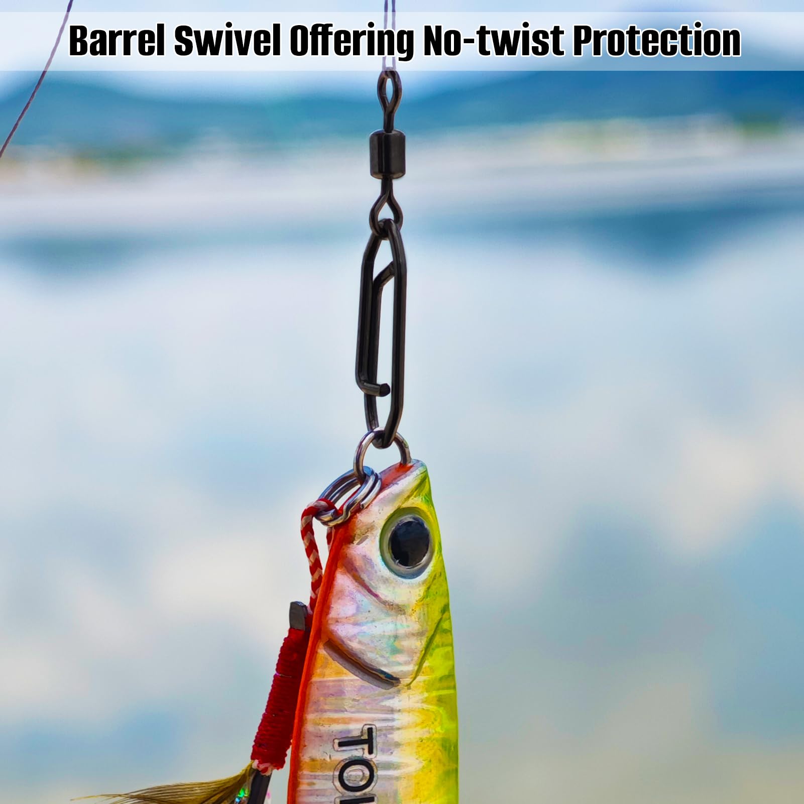 **Quick Change Fishing Power Clips - Black Fishing Swivel Snaps for Easy Tackle Replacement | Perfect for Saltwater & Freshwater Fishing**