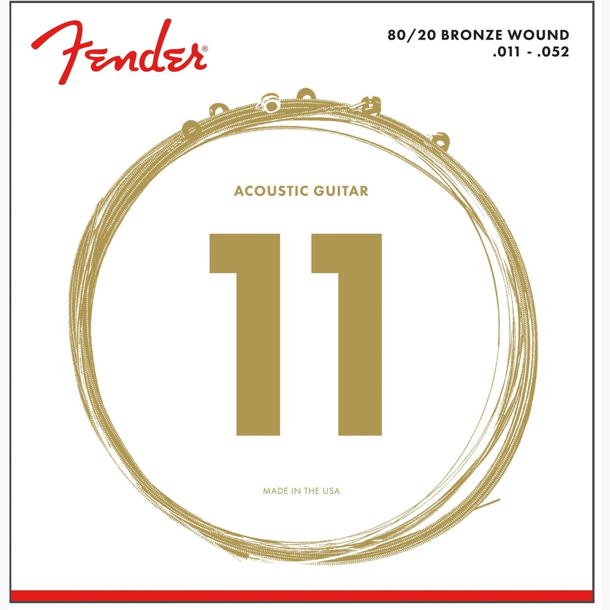 Fender 70CL 80/20 Bronze Acoustic Guitar Strings - 11-52 Light Gauge for Warm Tone & Playability | Perfect for Beginners, Performances & Studio Recording