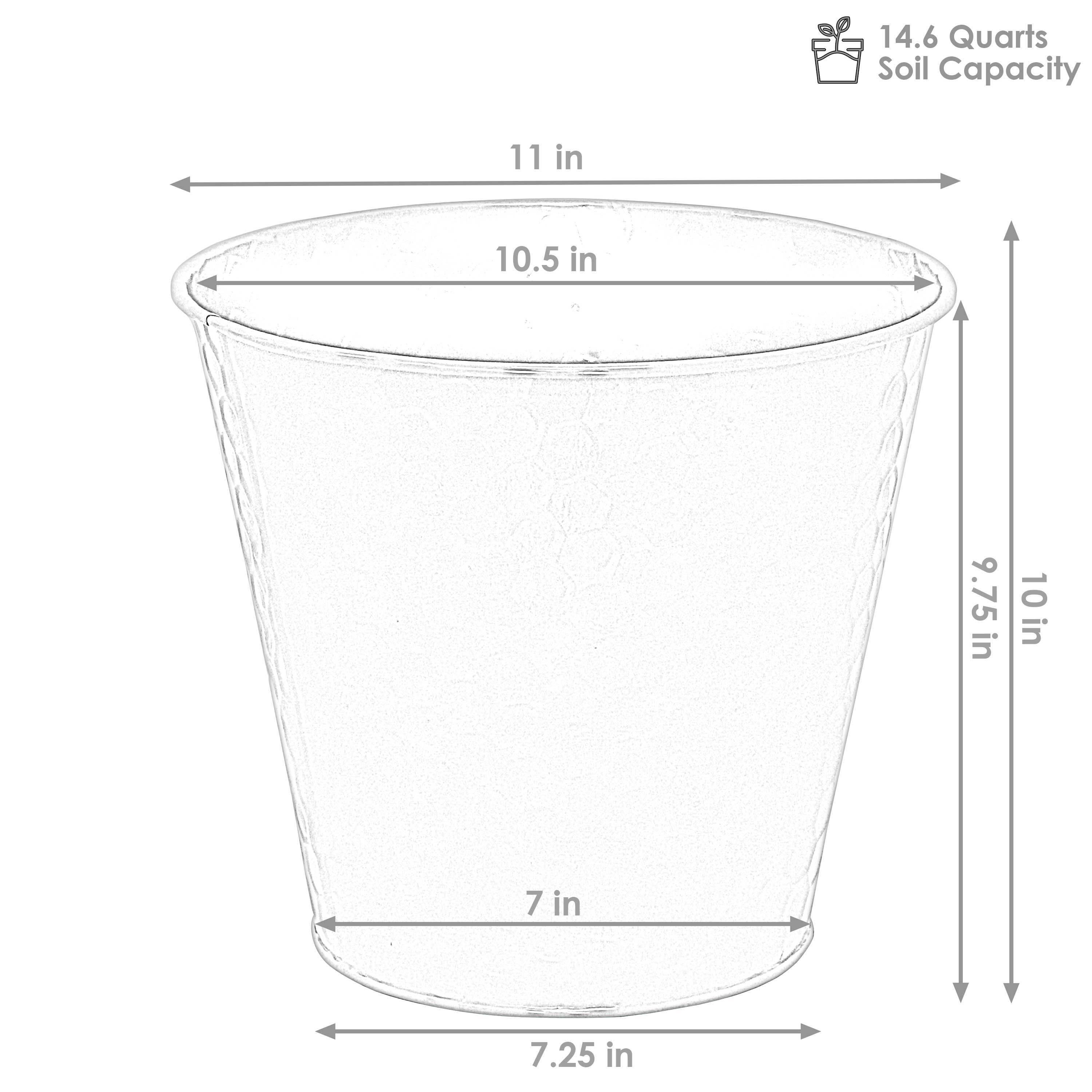 Galvanized Steel Buckets with Hexagon Pattern - Set of 4 Rust-Proof Decorative Pails for Farmhouse, Garden & Outdoor Decor | Perfect for Planters, Storage & Home Organization